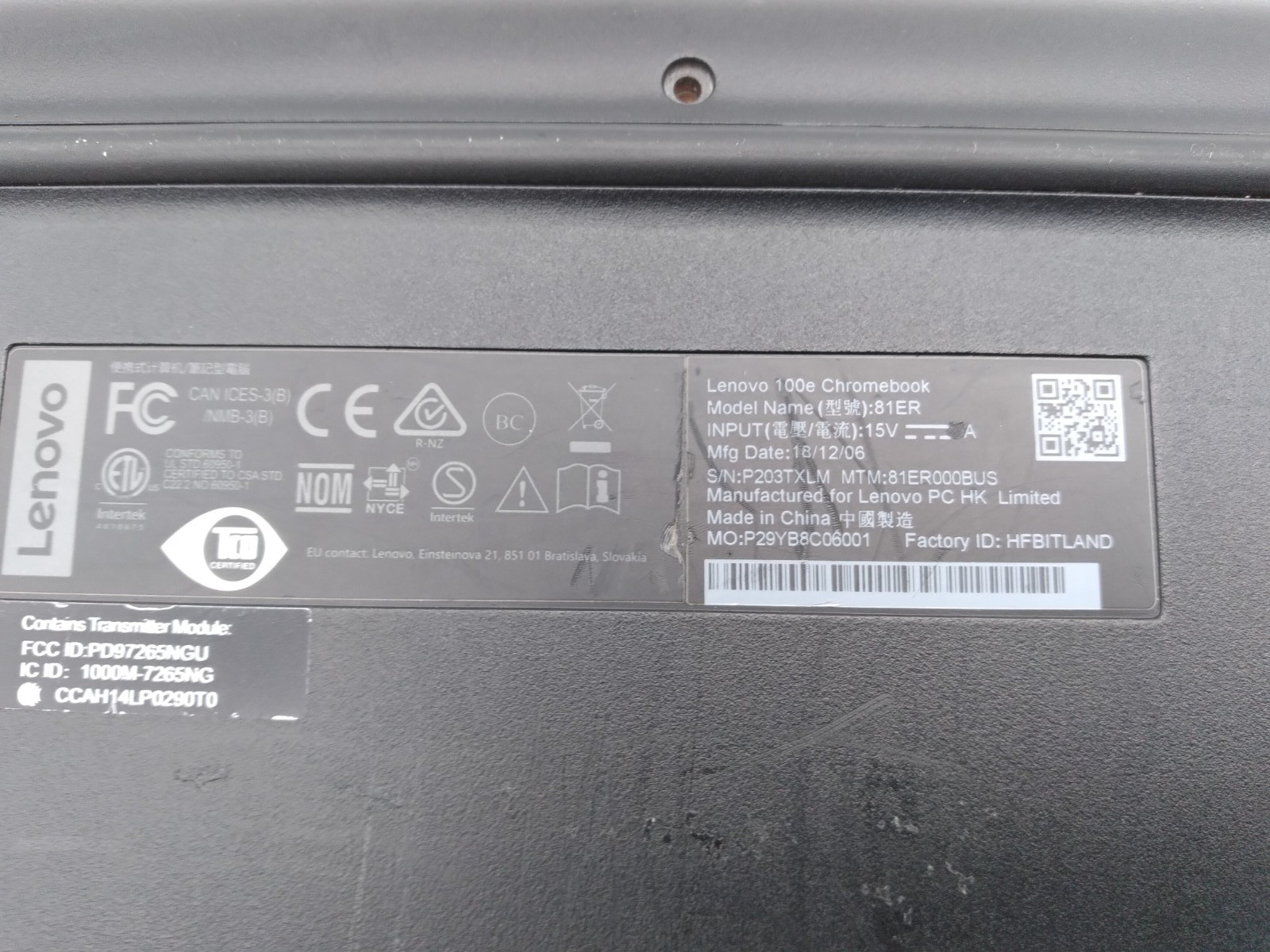 Lot of 2 -Lenovo 100e Chromebook 2nd Gen 11.6″ Celeron@ 1.1GHz/4GB RAM/32GB eMMC