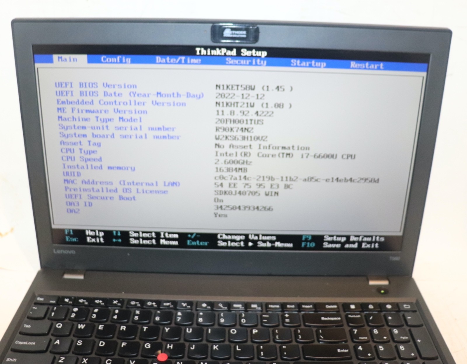 Lenovo ThinkPad T560|Core i7@2.60GHz|16GB RAM|240GB SSD|WIN 11. PROF|Webcam