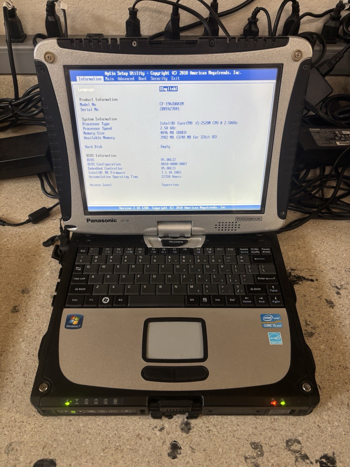 Lot of 5 Panasonic Toughbook CF-19 Parts Unit AS IS Boots to Bios No Caddy