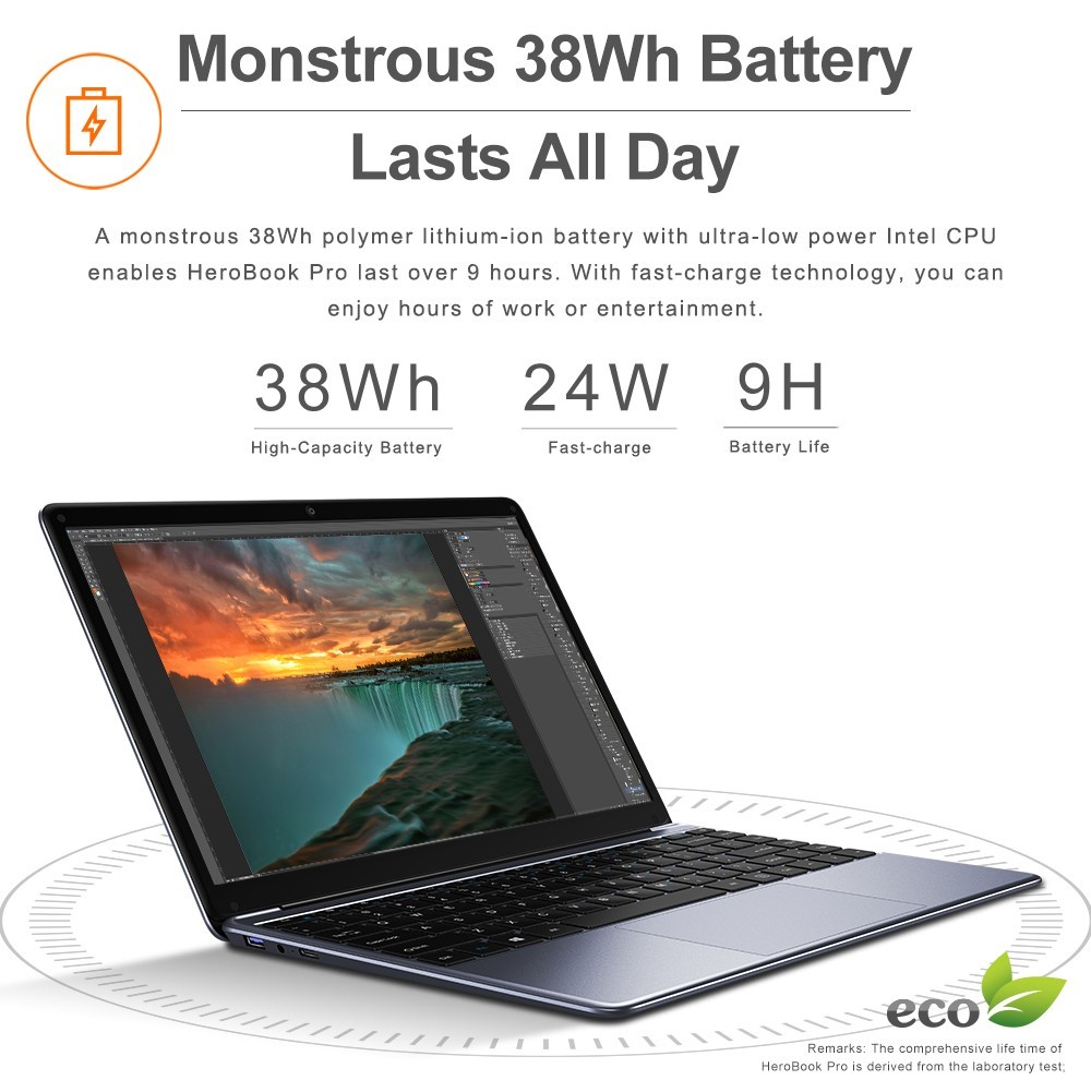 CHUWI Laptop 14” HD Intel Celeron N4000 8GB 256GB SSD Webcam Windows 11 H