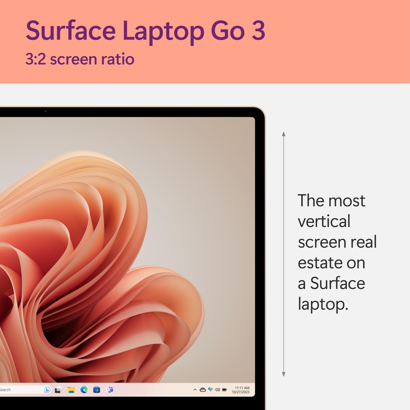 Surface Laptop Go 3 – Touch – i5-1235U – 8GB RAM – 256GB SSD – Sandstone