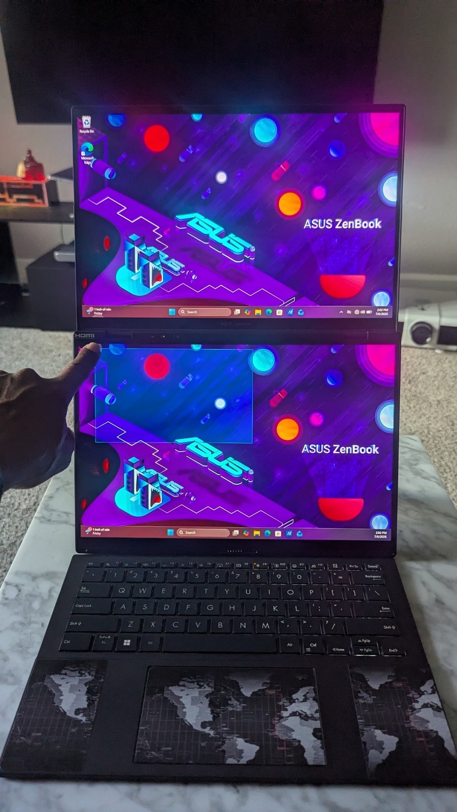 14″ Asus ZenBook Duo Ux8406ma, Ultra 7 155H, 16GB, 1TB SSD, Touch, Dual Screens!