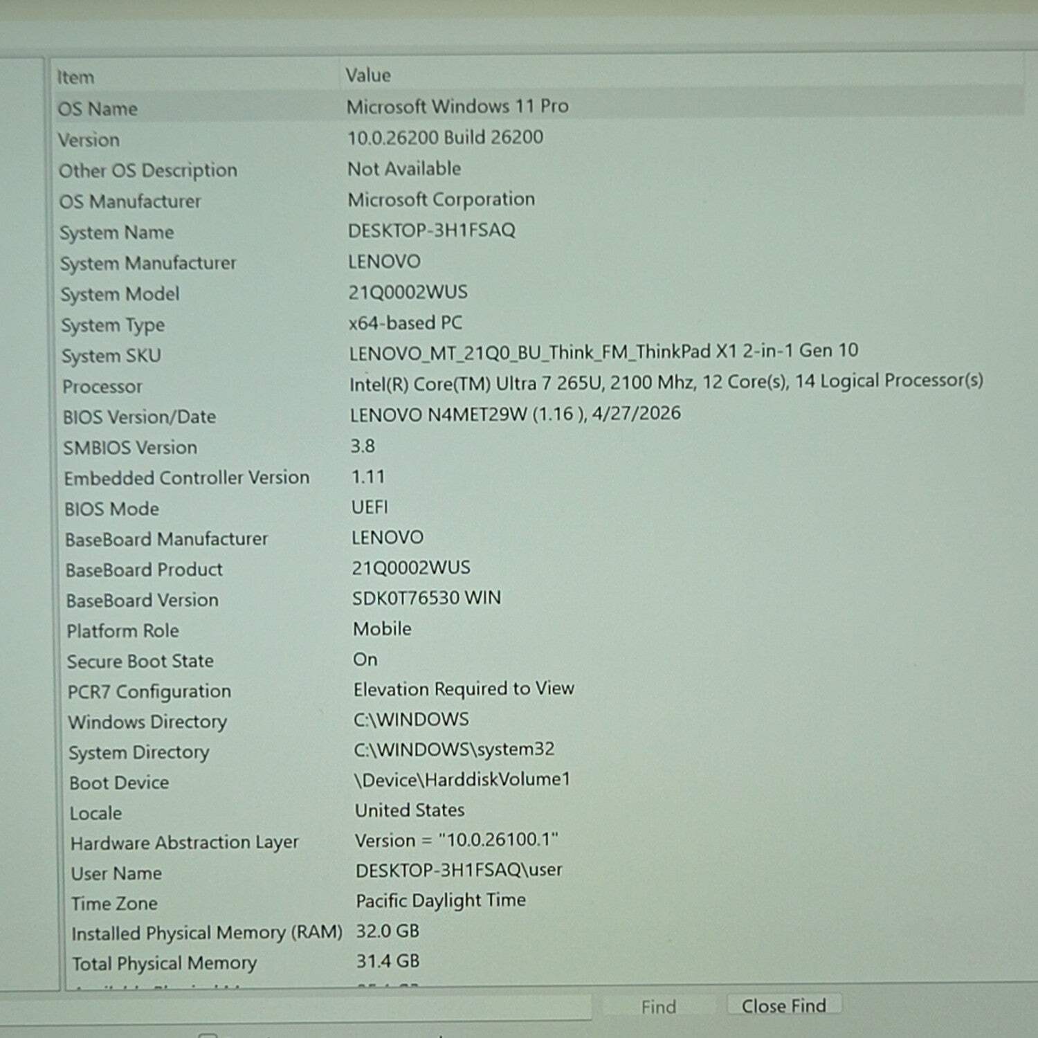 Lenovo ThinkPad X1 2-in-1 Gen 10 3H1FSAQ 14″ Core Ultra 7 265U 2.1GHz 32GB RAM