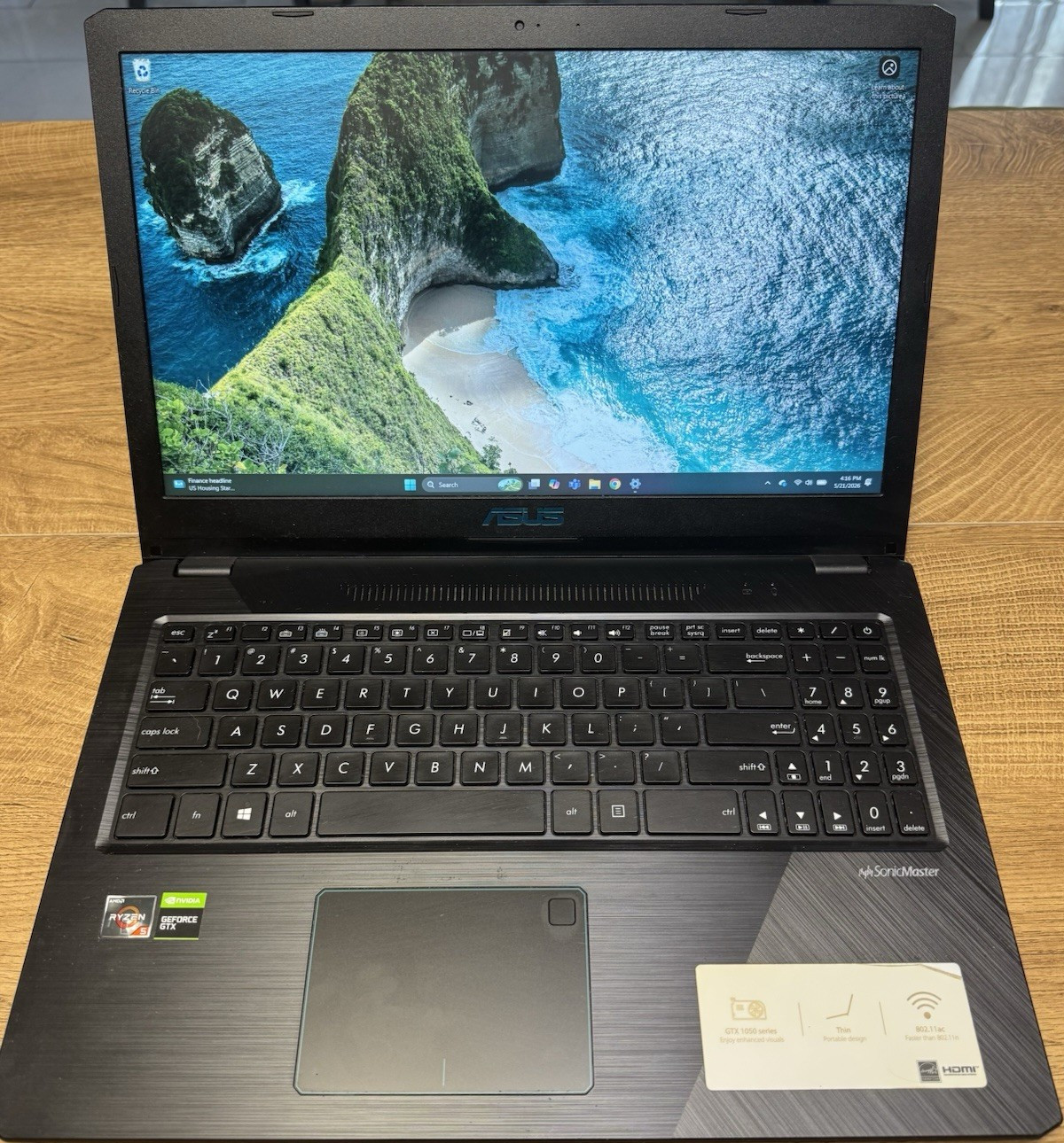 ASUS VivoBook X570DD Gaming Laptop Ryzen 5 GTX 1050 8GB RAM 1.3TB Windows 11