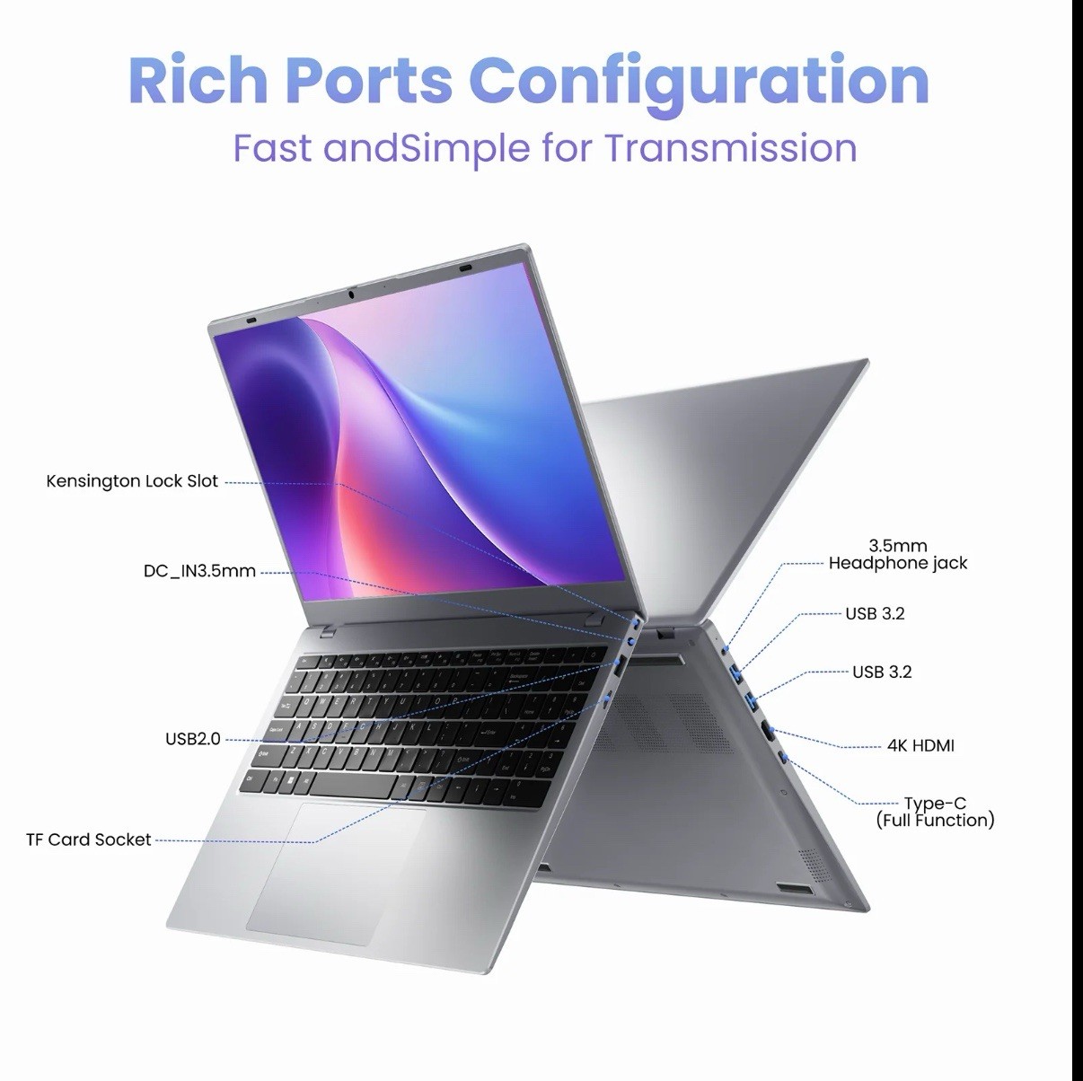 15.6-inch laptop computer Intel Pentium Gold 6500Y dual-core processor 16GB ram