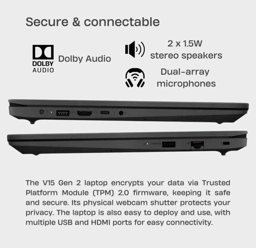 Lenovo – V15 G2 15.6″ Laptop – 8GB Ram – 128GB SSD (READ)