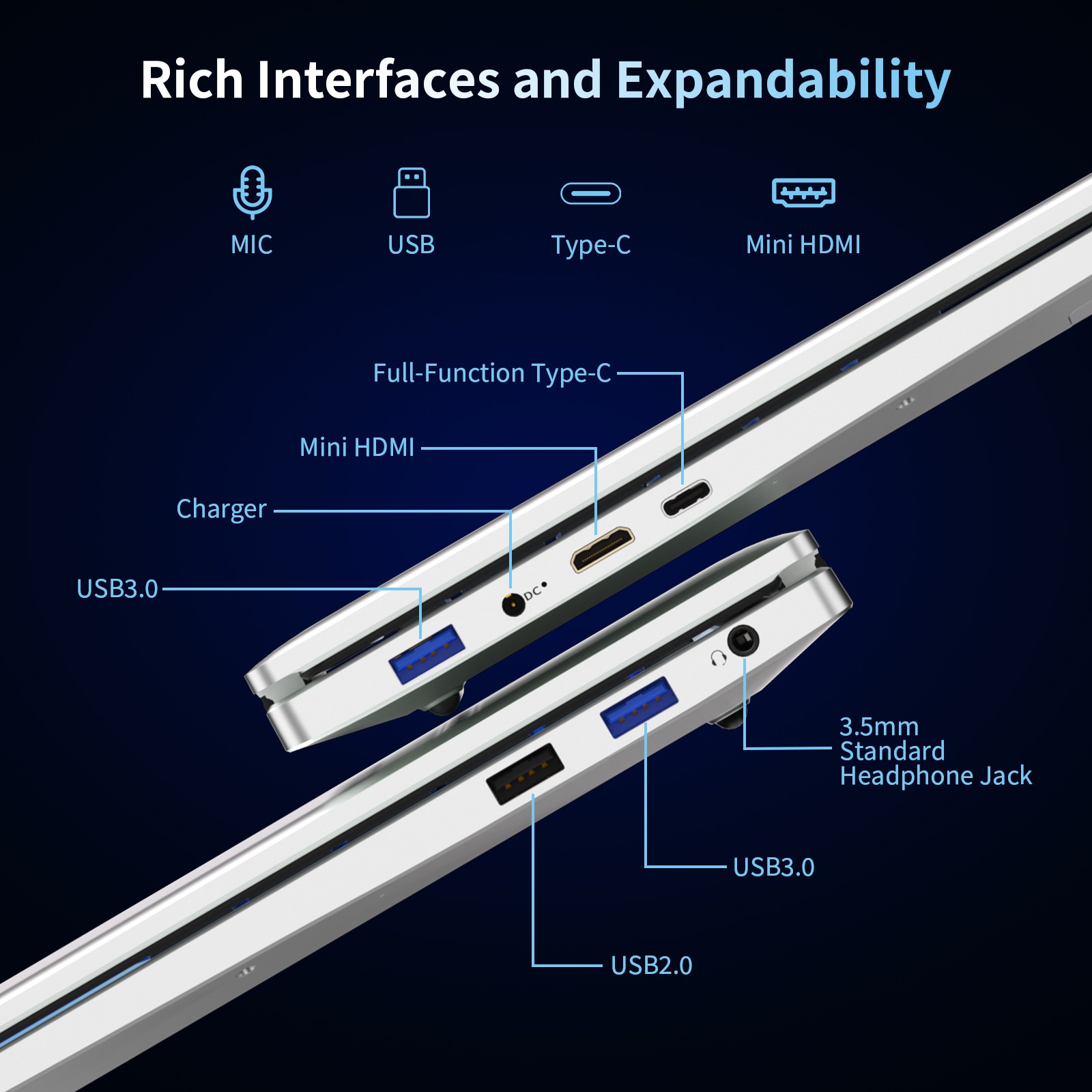Auusda 16” Thin Laptop Intel i3 16GB RAM 1TB SSD W11 Pro WiFi6 TypeC IPS FHD