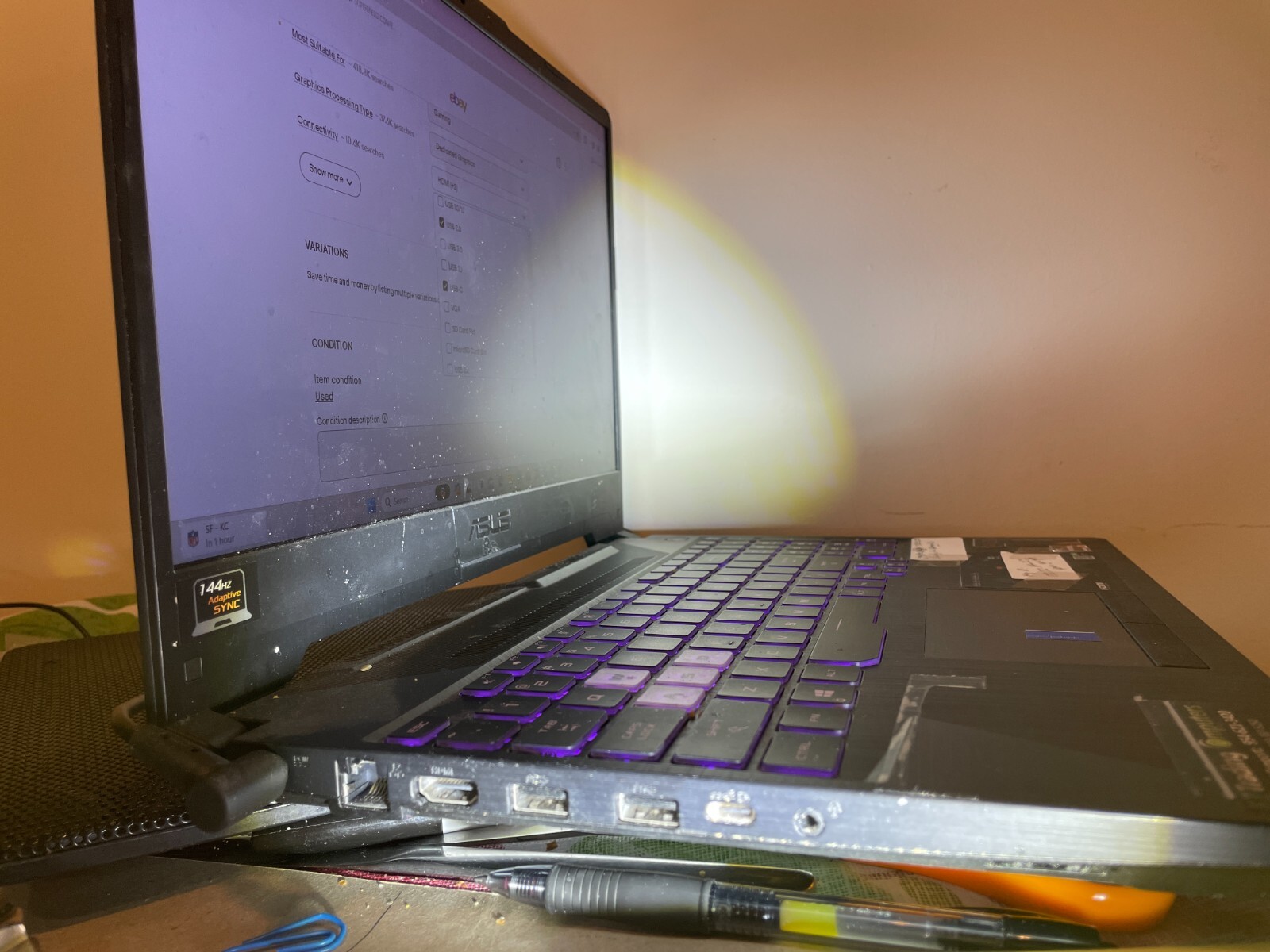 used asus gaming laptop Ryzen 4000 series 15.5 inch screen 16 GB RAM