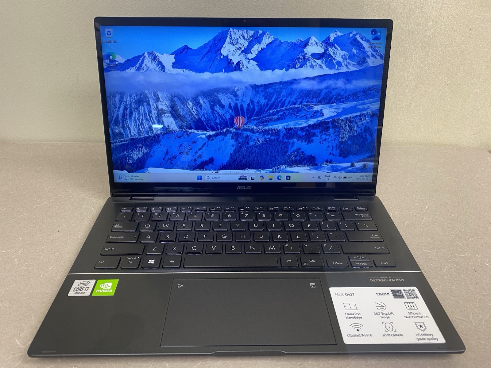 Asus ZenBook Q427FL TOUCH (i7-10th gen, 16GB RAM , 512 SSD) GeForce MX250 2 GB