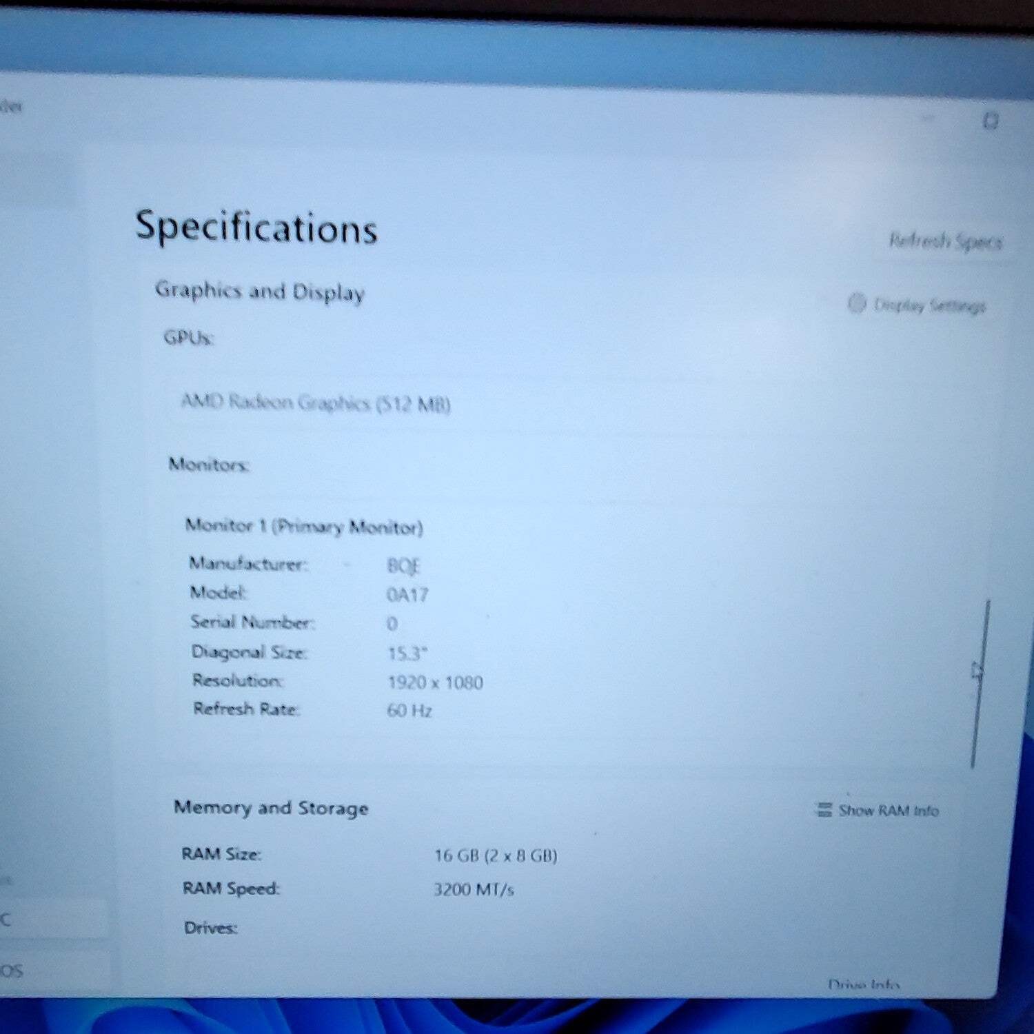 HP Pavilion 15-FC0077OD 15.6″ Ryzen 7 7730U 2.0GHz 16GB RAM 256GB SSD READ