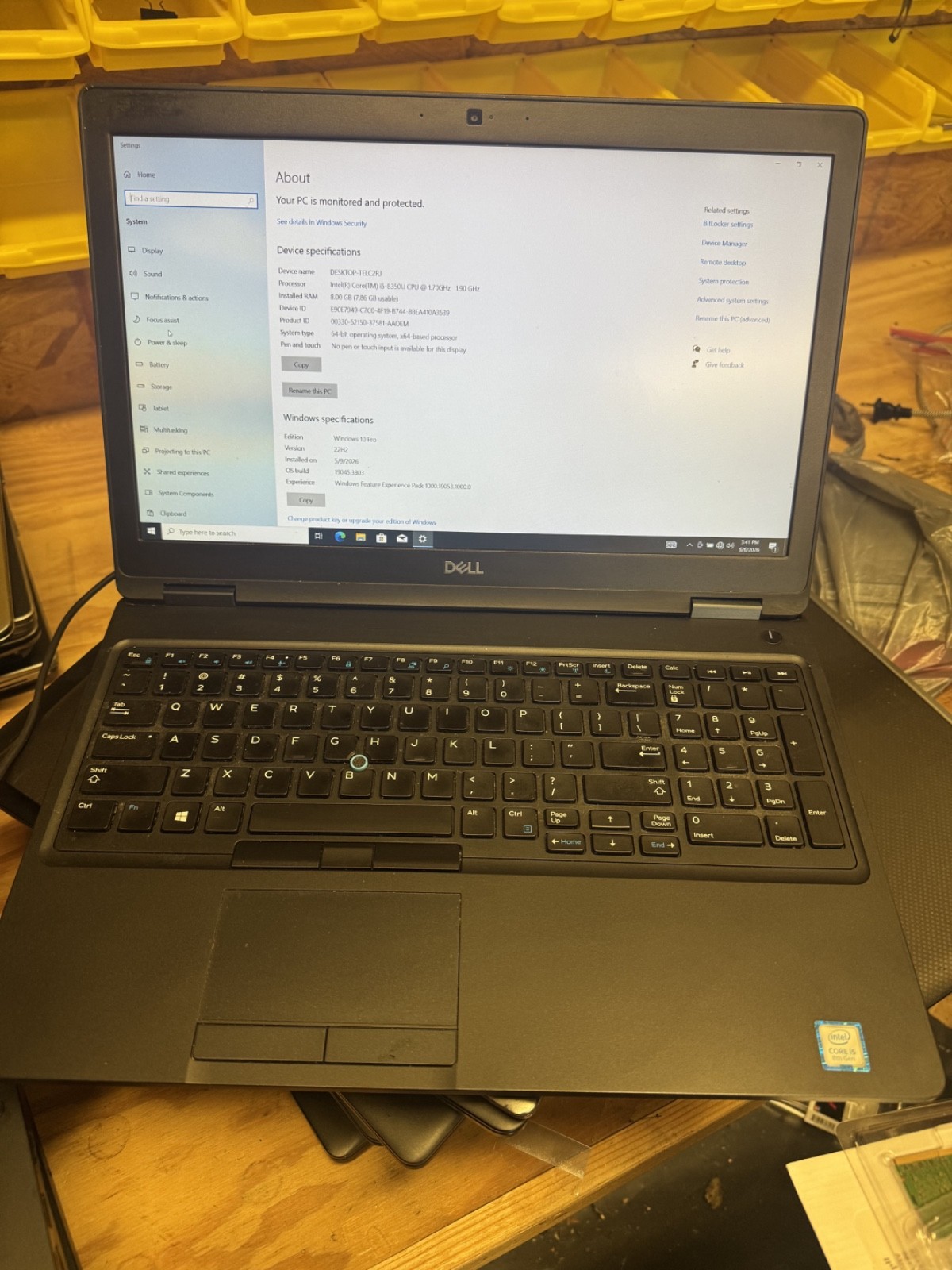 Dell Latitude 5590, i5, 256gb SSD, 8gb Ram, Win 10 Pro. 8th gen