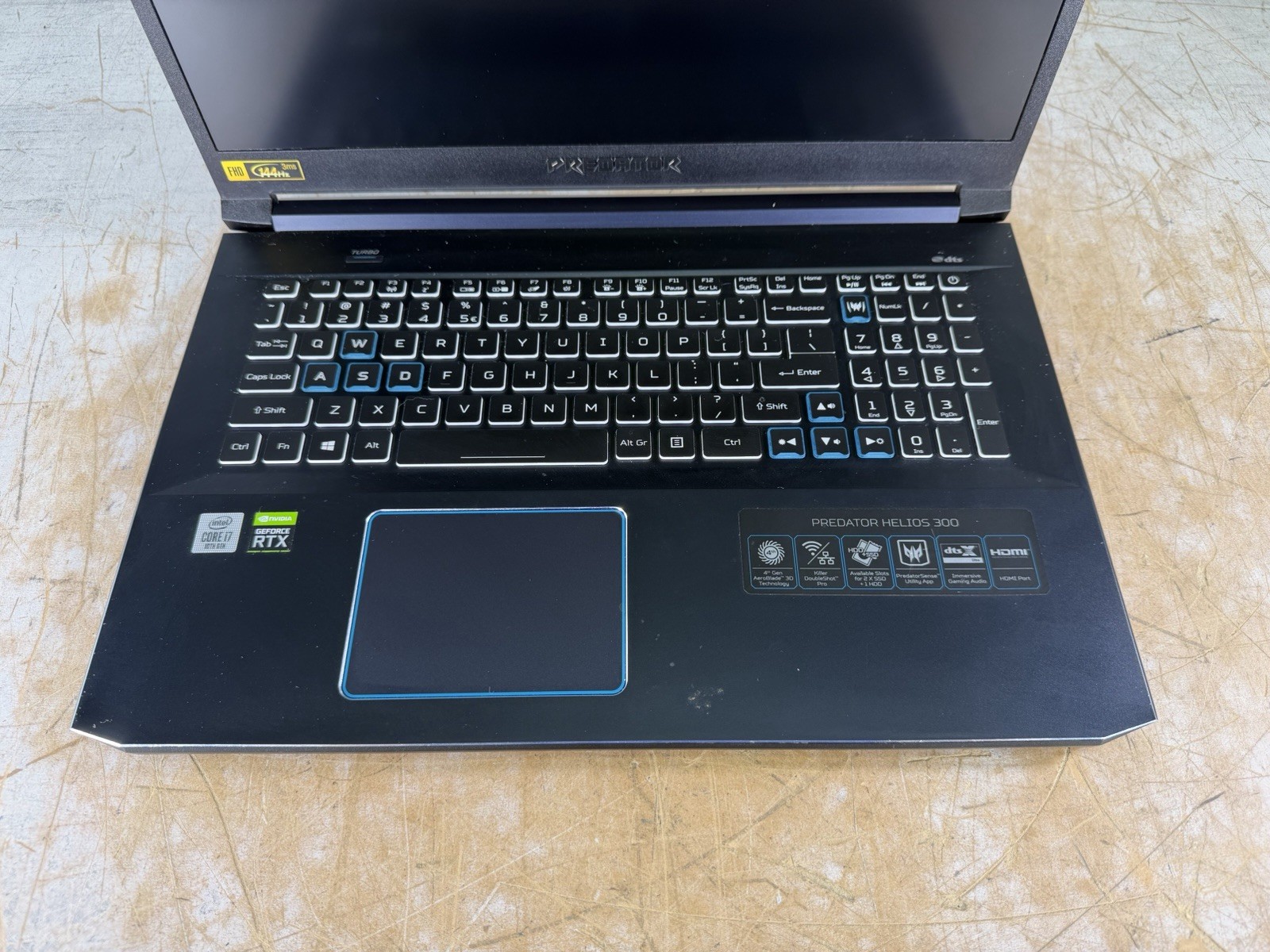 ACER PREDATOR PH317-54 i7-10750H @ 2.60 GHz, 8GB RAM, NO HDD/OS – (FOR PARTS)