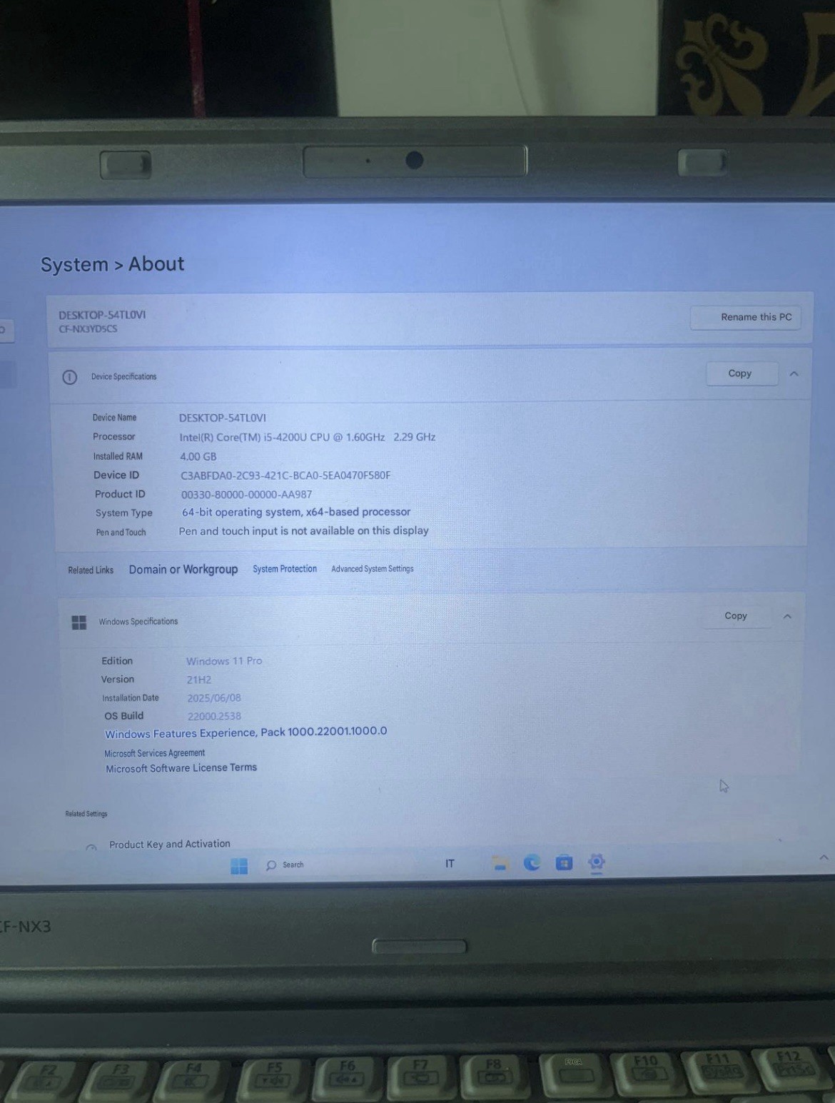 Panasonic Let’s Note CF-NX3 12.1″ i5-4200U 4GB 297GB SSD Win11 Pro Silver