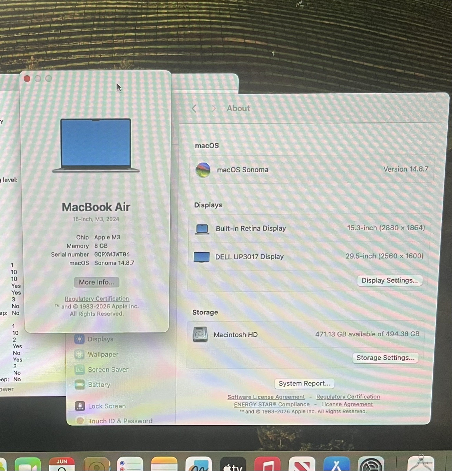 2024 Apple MacBook Air 15” A3114, M3 8GB RAM 500GB-No Display, Low Cycles, Board