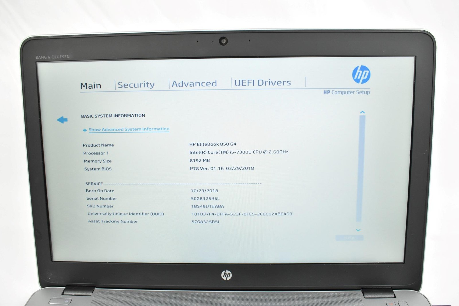HP EliteBook 850 G4 Laptop i5-7300U 2.6GHz 8GB 256GB SSD 15.6″ No OS