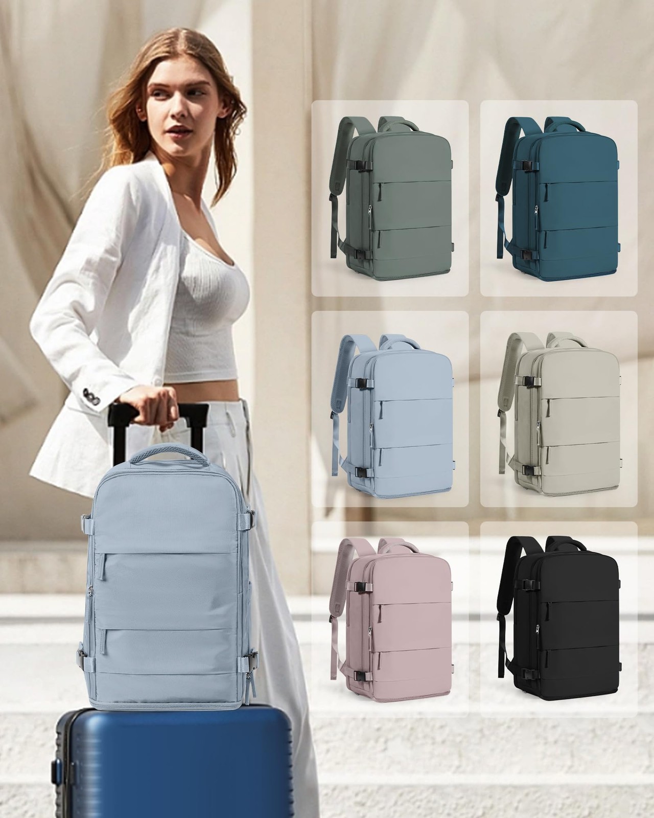 Coowoz Travel Backpack Carry On for Women & Men, Gym, Laptop Compartment