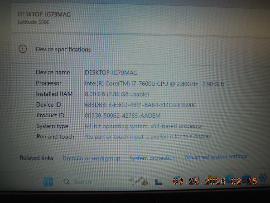 Dell Latitude 5590 Laptop i7-7600U @ 2.80GHz 8GB RAM 512GB M.2 Win 11 Pro #1