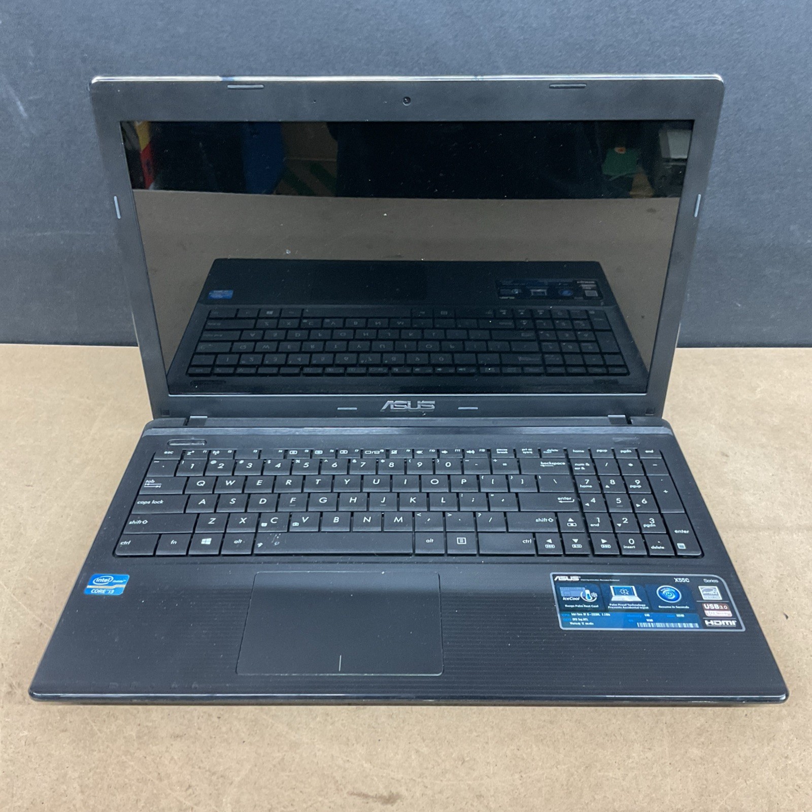 ASUS X55C Laptop Intel Pentium B980 4GB RAM – Broken Untested
