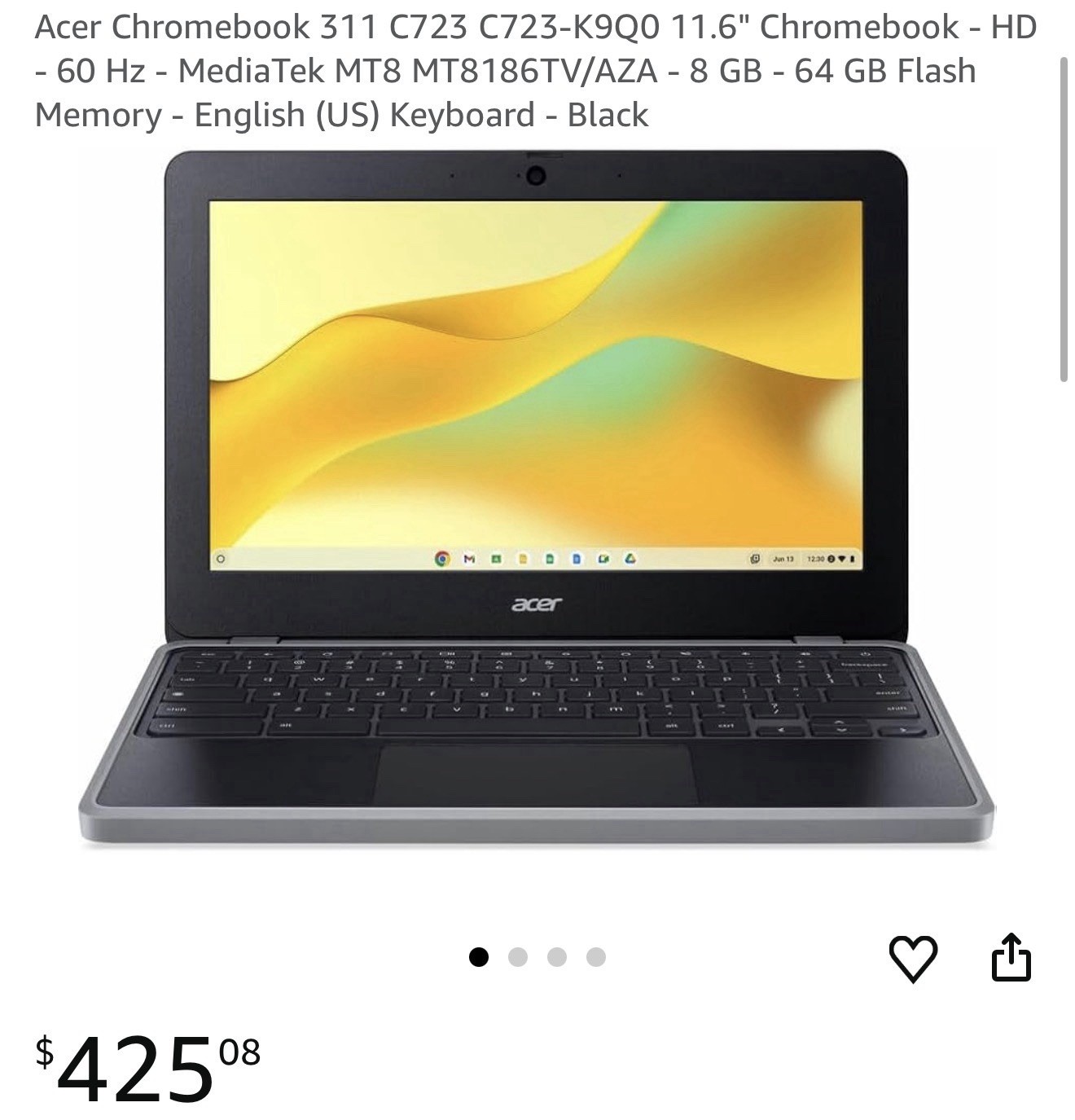 Acer Chromebook 311 C723 C723-K9Q0 11.6″ Chromebook