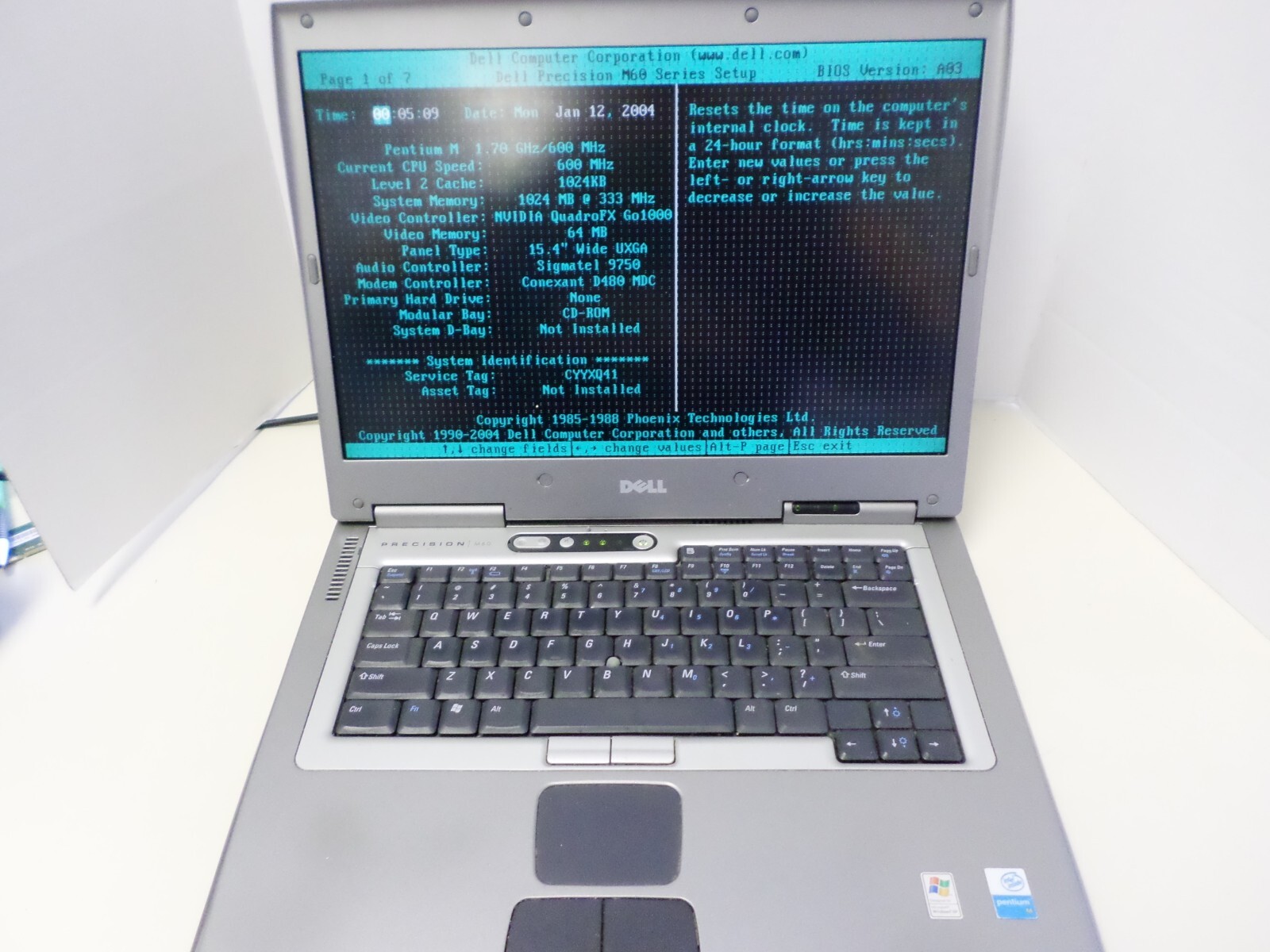 Dell Precision M60 15.6” Laptop P4 1.7 GHz 1 GB RAM DVDRW