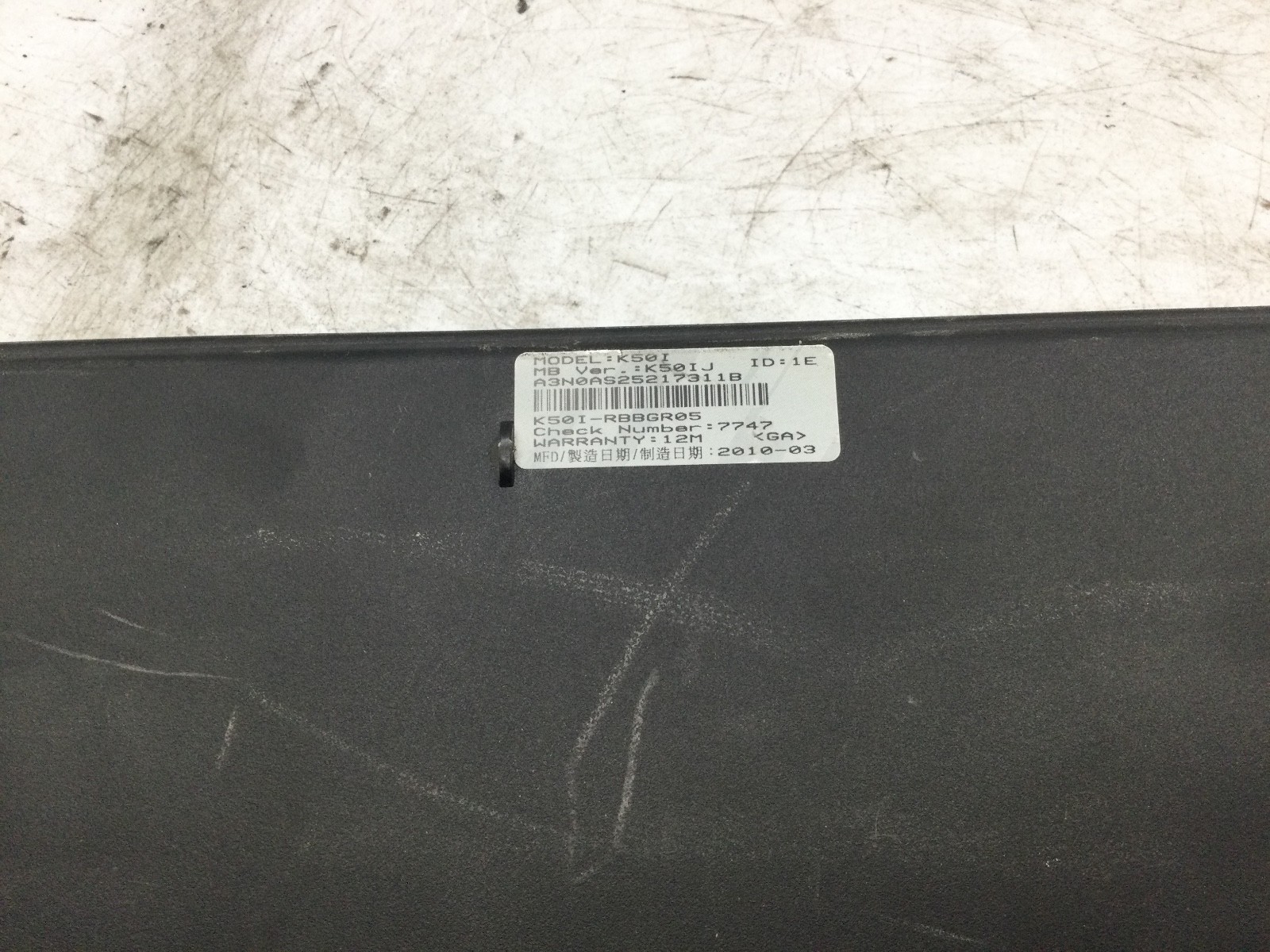 ASUS K50IJ – BOOTS TO BIOS – INTEL PENTIUM DUAL CORE – 3GB RAM – READ DESCRIP-BB