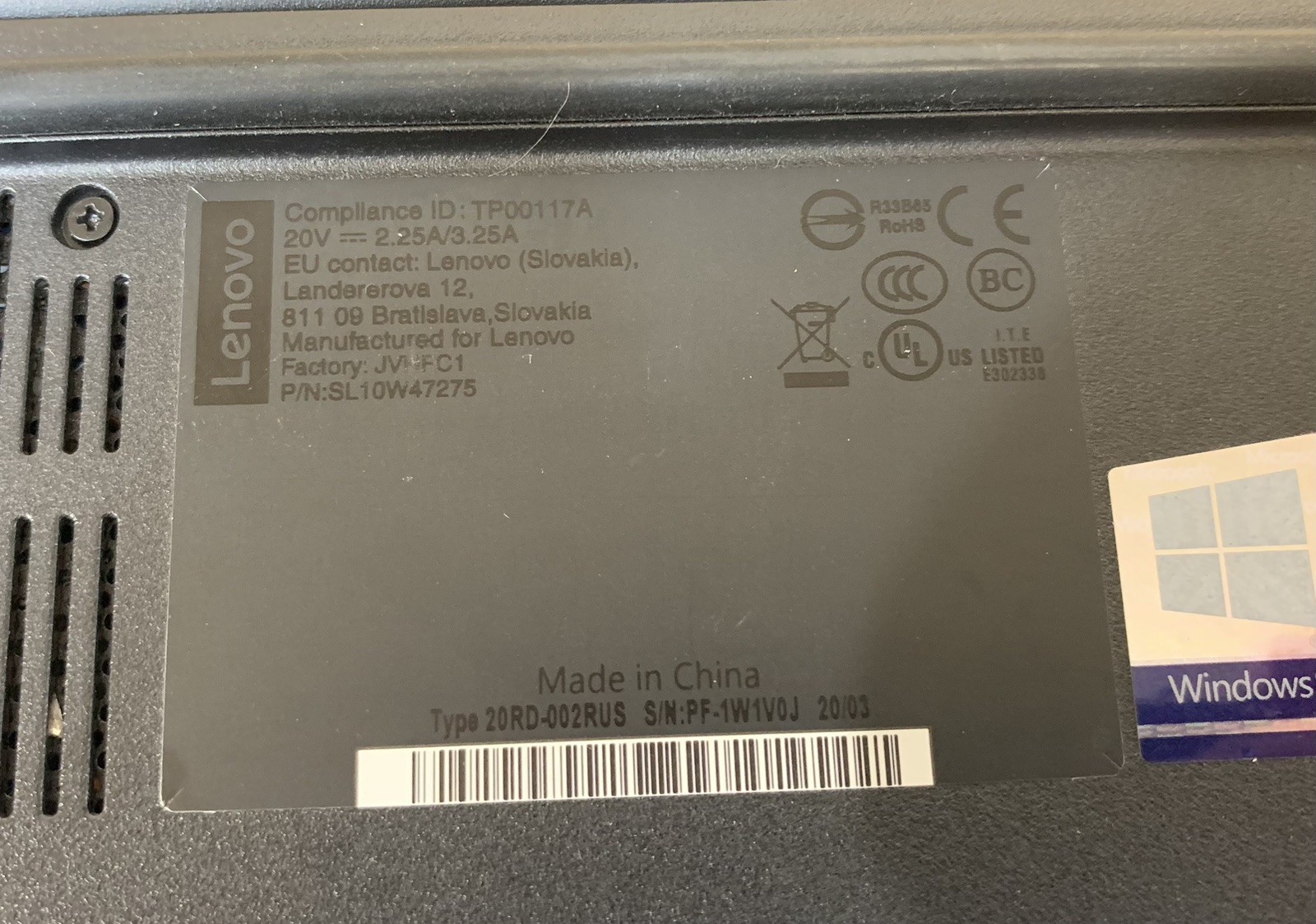 Lenovo ThinkPad E15 15″ FHD Intel Core i7-10510U@1.80GHz 4GB RAM NO SSD/HDD/OS