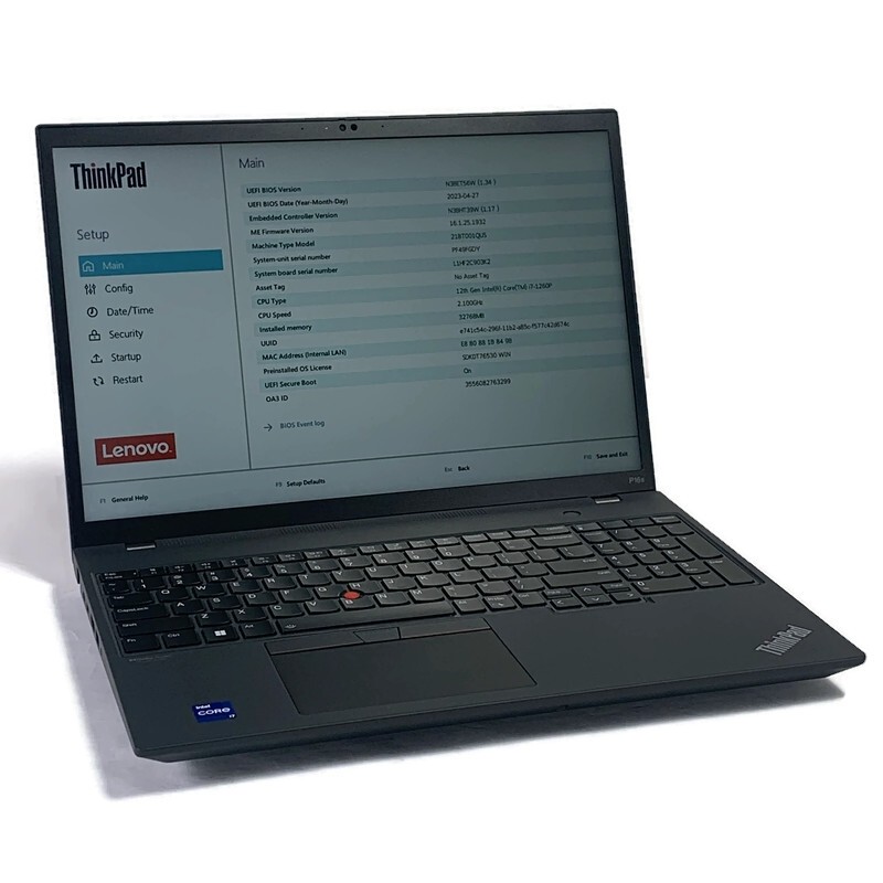 Lenovo ThinkPad P16S Gen 1 16″ Laptop i7-1260P 2.1GHz 32GB 1TB NVMe SSD – Win11