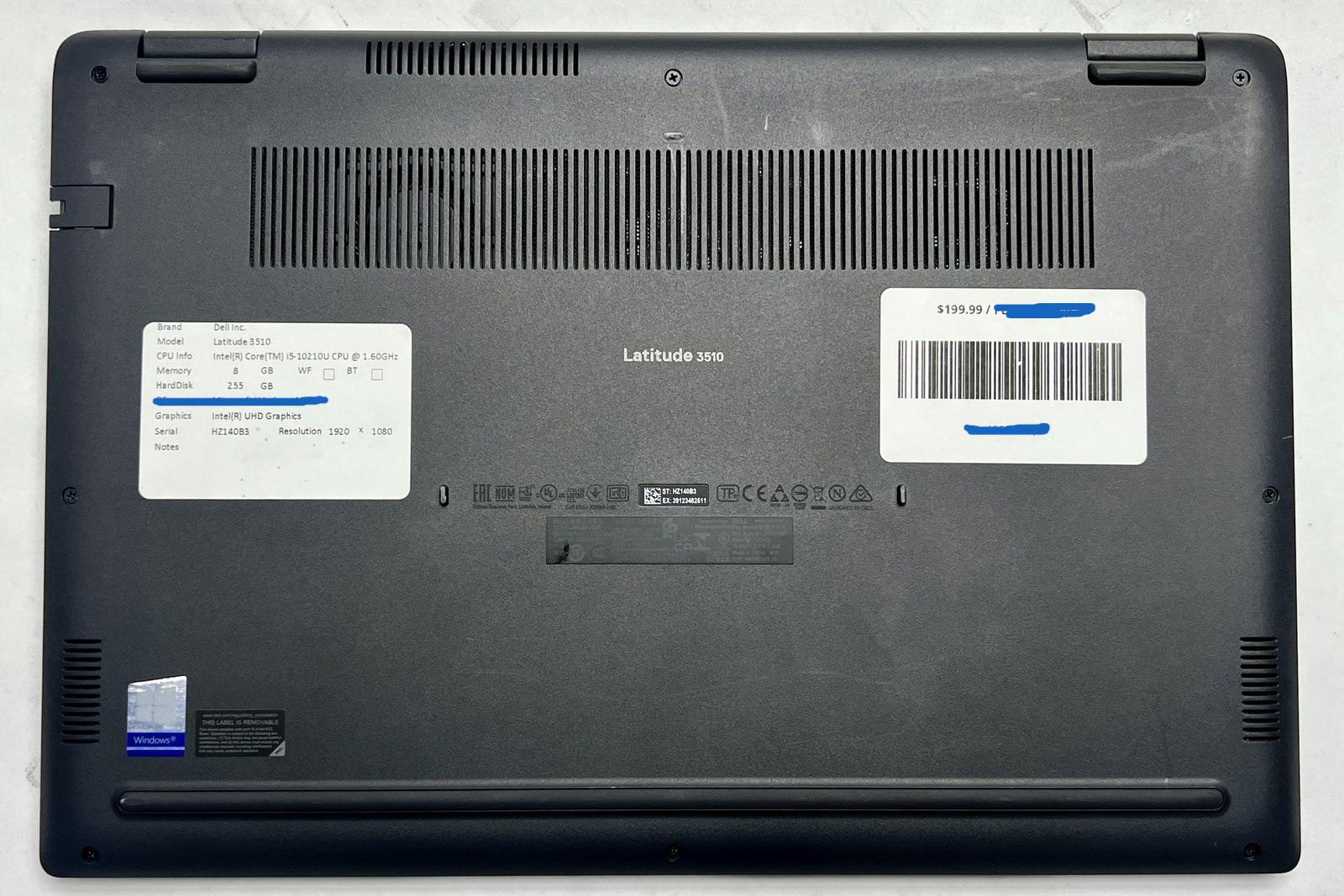 Dell Latitude 3510 core i5-10, 8GB, 256GB SSD, Win 11 HOME W/charger