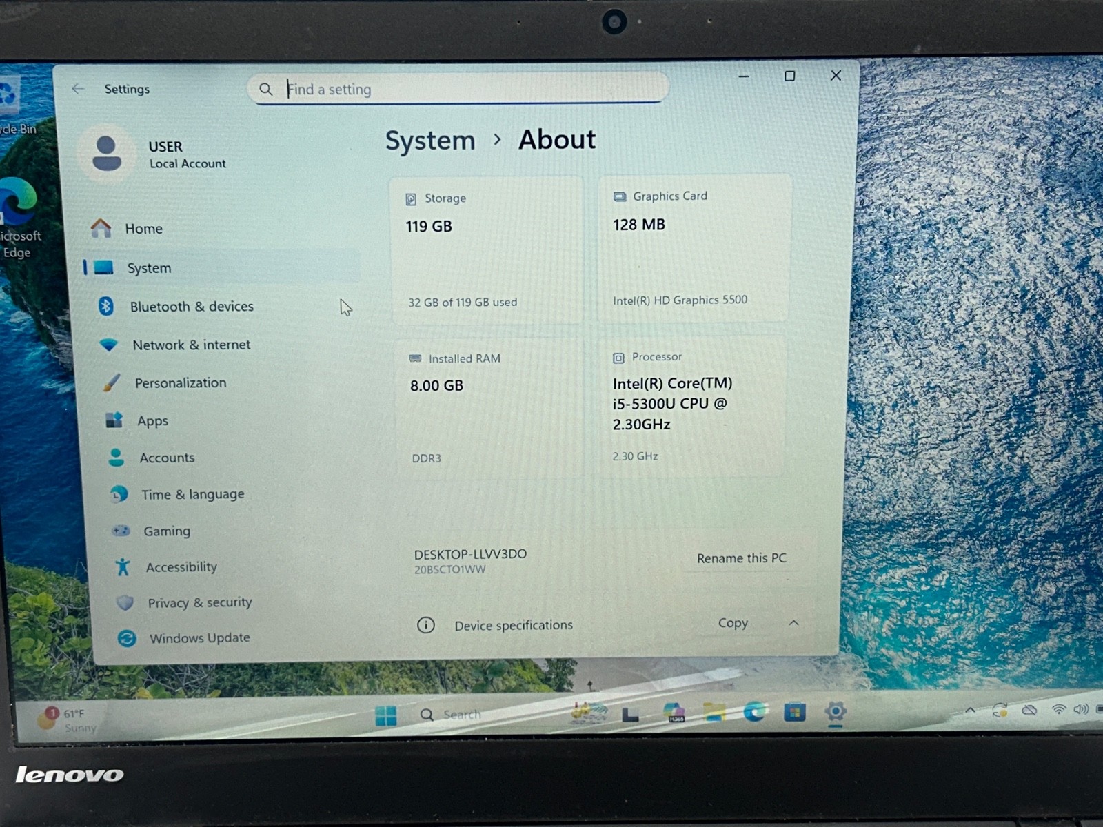 Lenovo ThinkPad X1 Carbon 3rd Gen 14″ i5-5300U 2.30GHz 8GB 128GB SSD Win 11 Pro