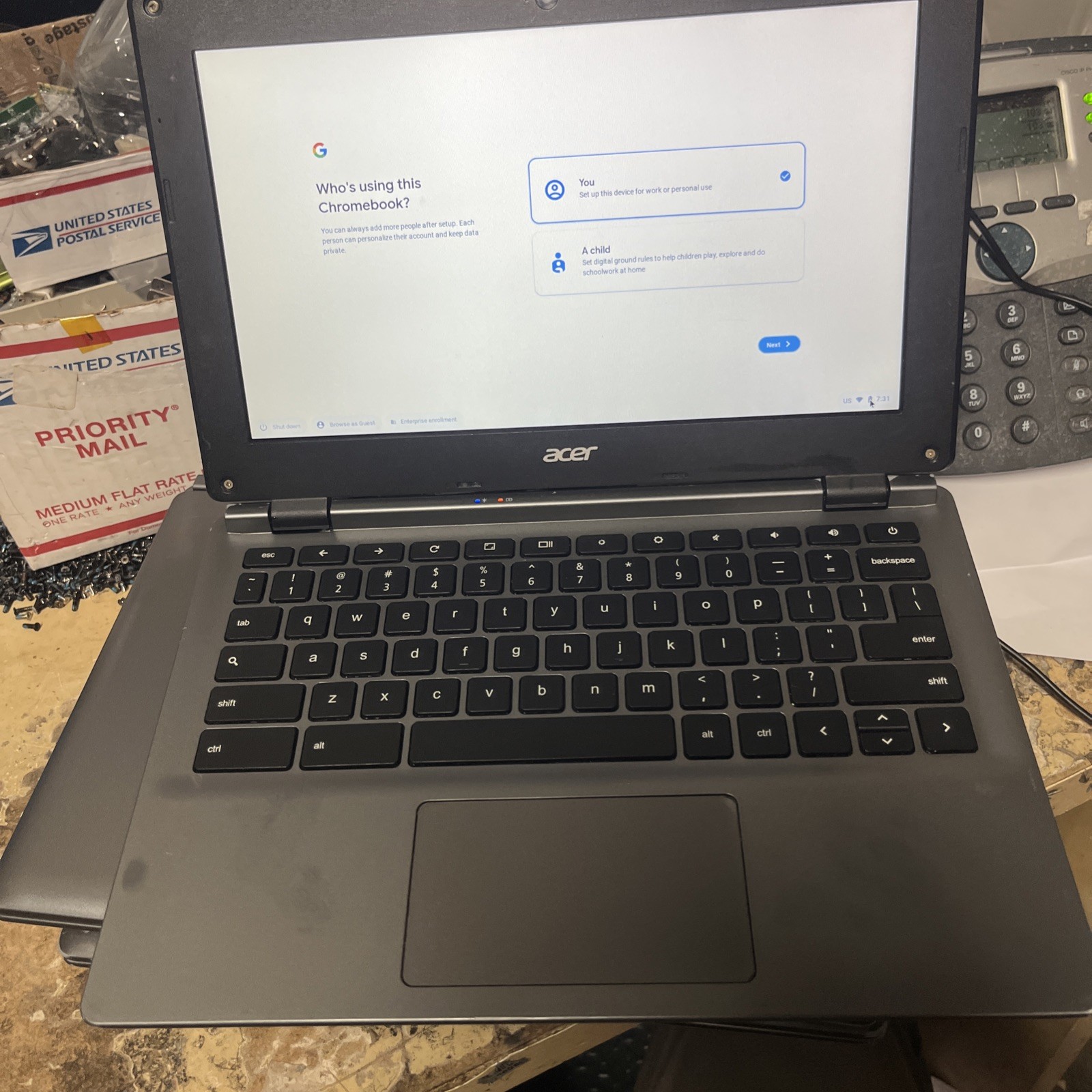Acer Chromebook C730E-C555 11.6″ Intel Celeron 4GB 16GB Good Battery + Adapter