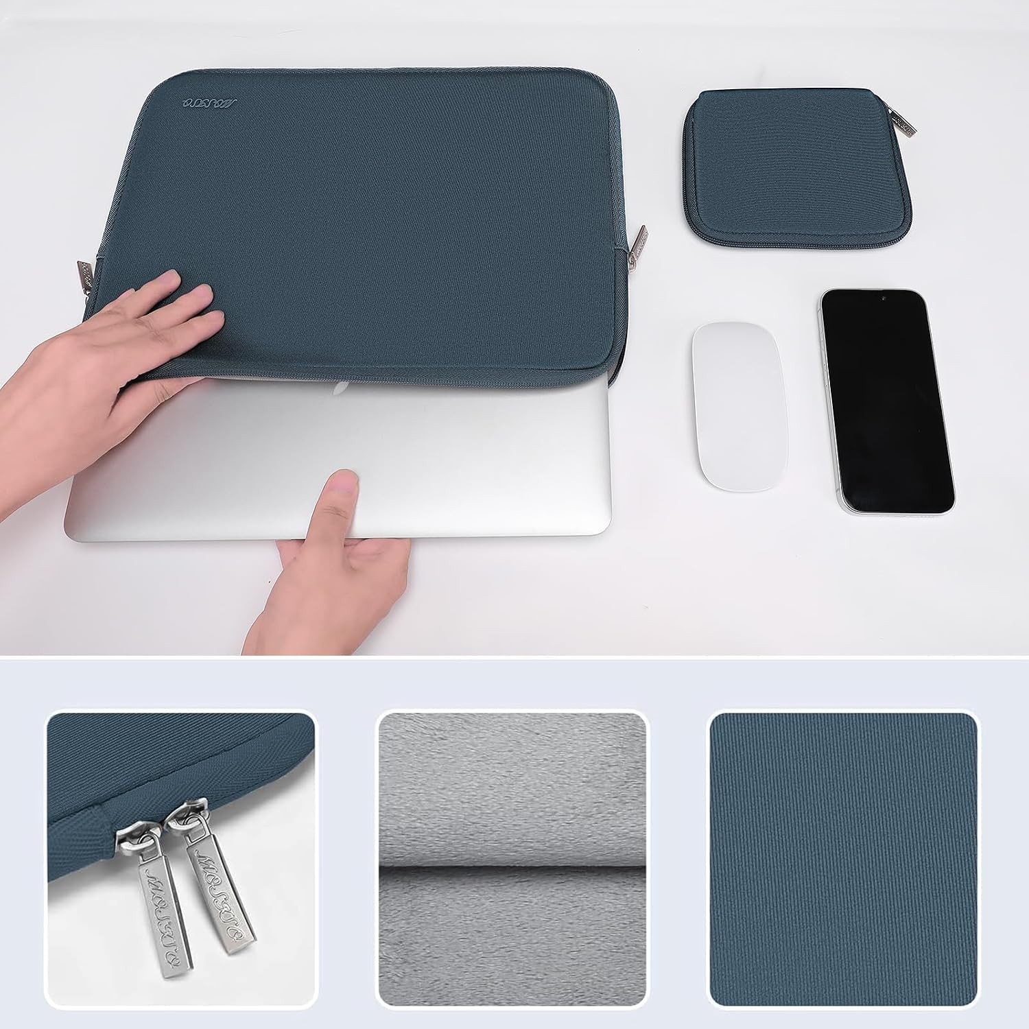Neoprene Laptop Sleeve Bag for 15-16 inch Laptops, Fits MacBook Pro, Haze Blue