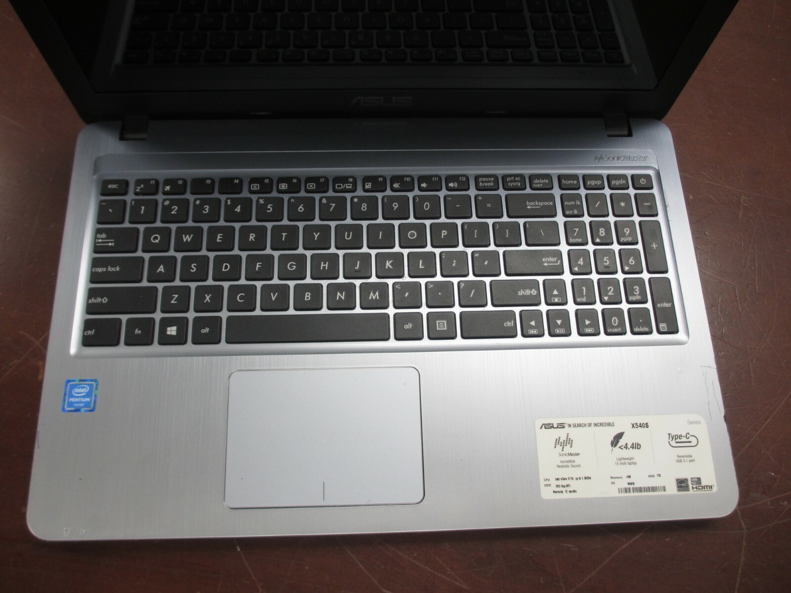 Asus X540S Intel Pentium N3710 1.60GHz 4GB 1TB DVD-RW 15.6″ LAPTOP NO OS/AC