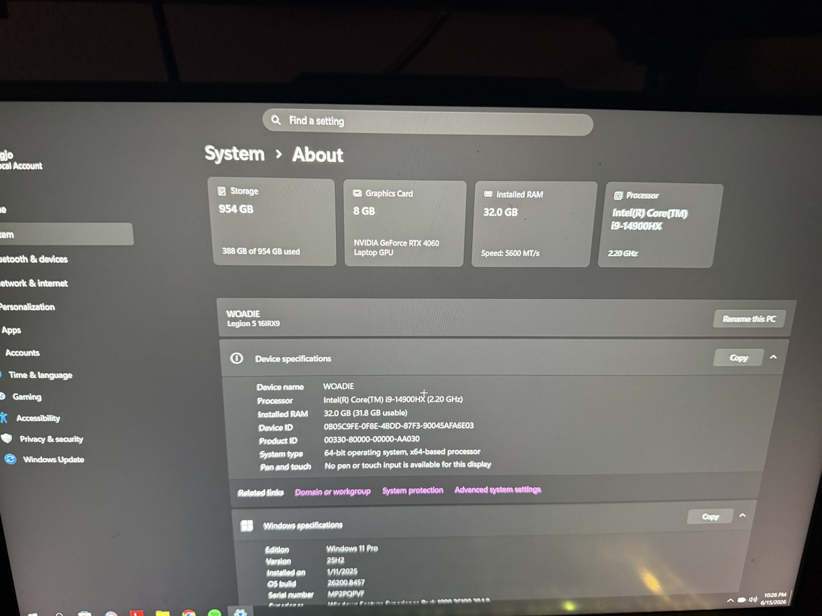 Lenovo Legion 5 16IRX9 Gaming Laptop i9-14900HX 32GB 1TB SSD RTX 4060