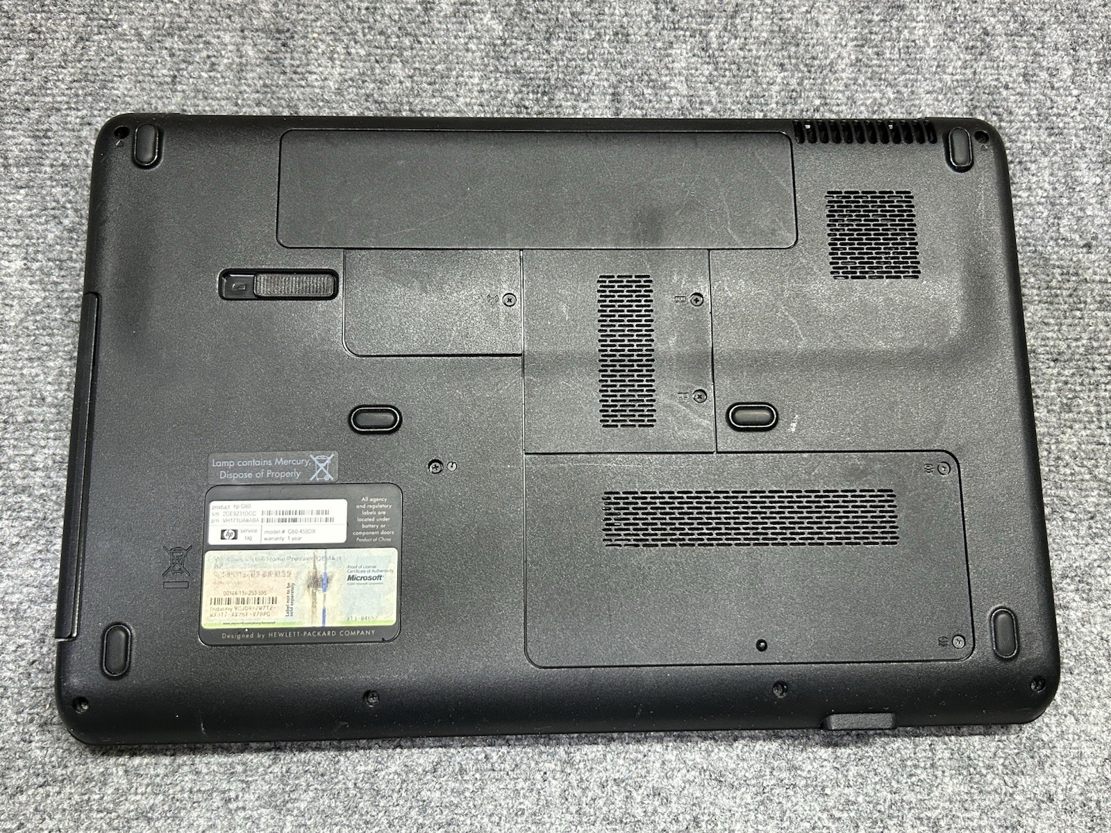 HP G60-458DX Intel Pentium Dual-Core T4300 2.1GHz 3 GB Untested