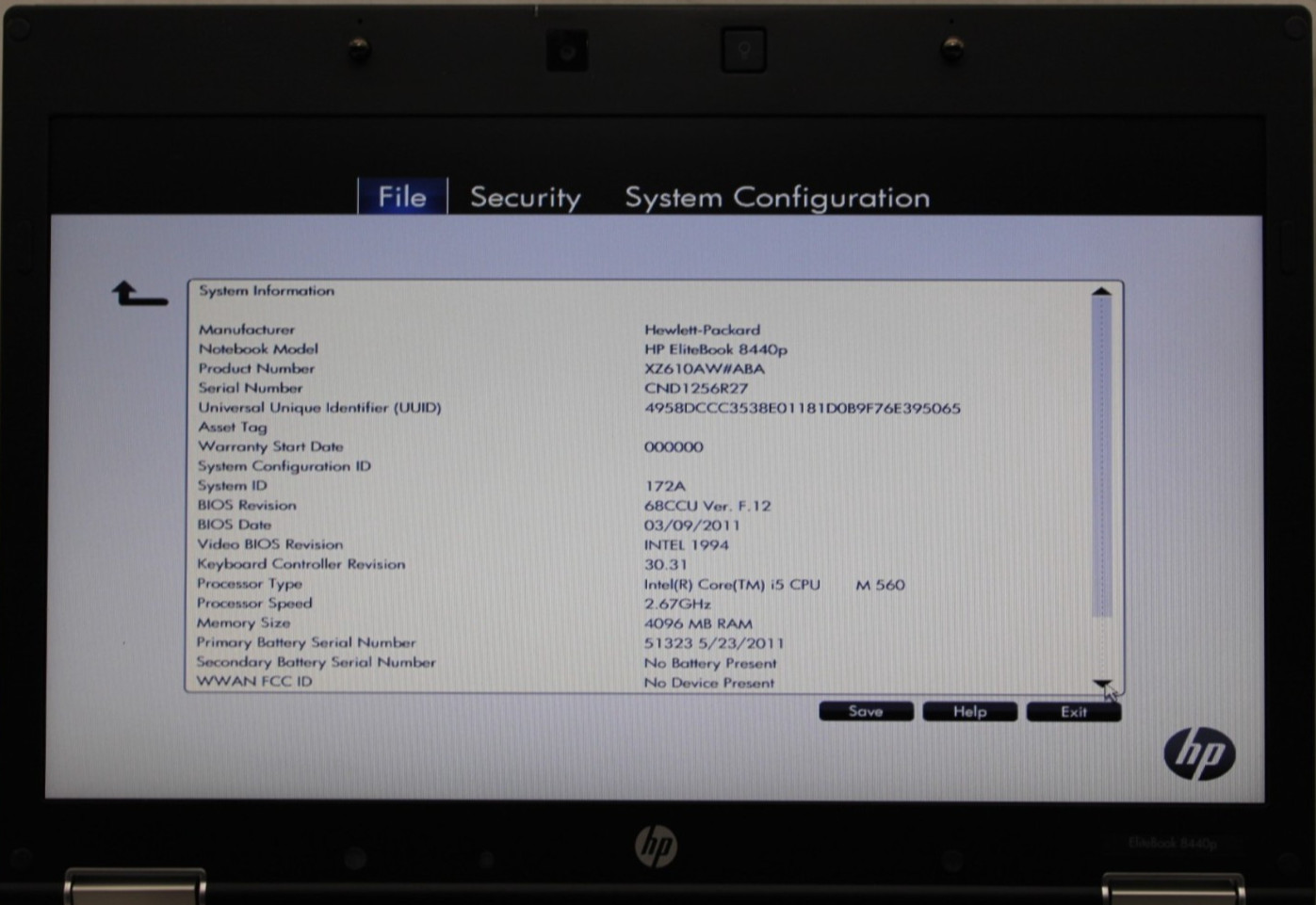 HP EliteBook 8440p i5-560M@2.67GHz 4GB DDR3 NO STORAGE/OS *USED/TESTED* *READ*