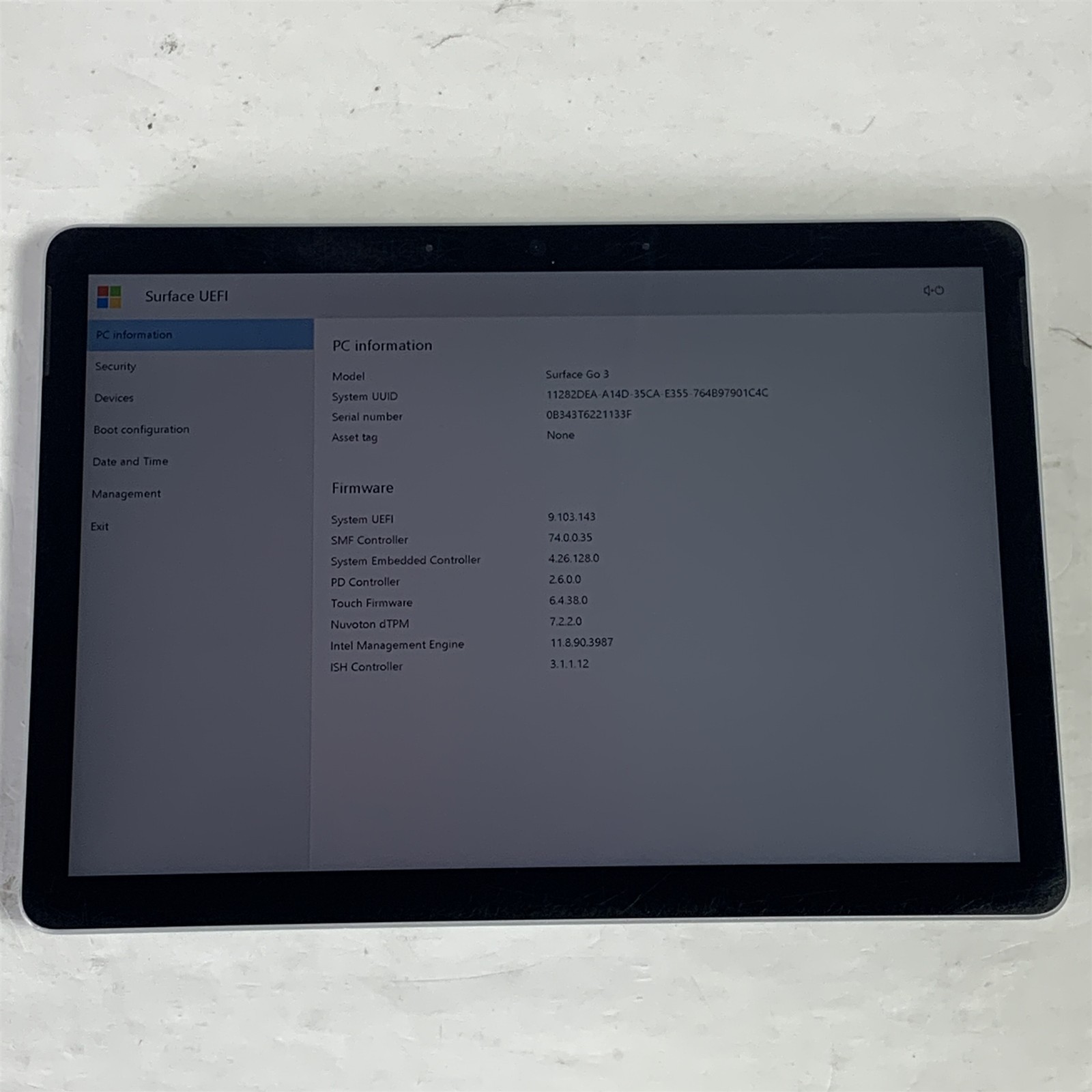 Microsoft Surface Go 3 10.5″ i3-10100Y 1.3GHz 8GB 128GB NVMe SSD – No OS