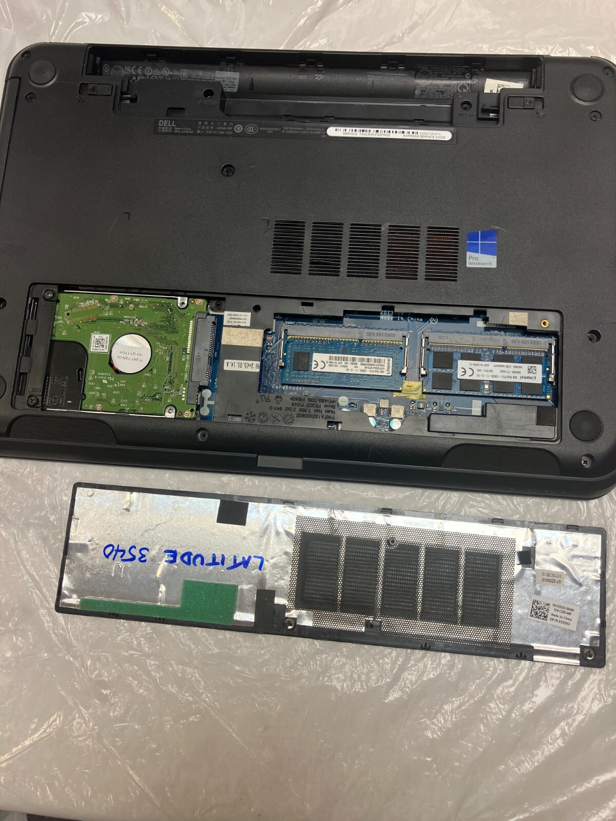 Dell Latitude 3540 Intel i3-4030U 1.9GHz 12GB Ram 480GB HD no/battery FOR PARTS
