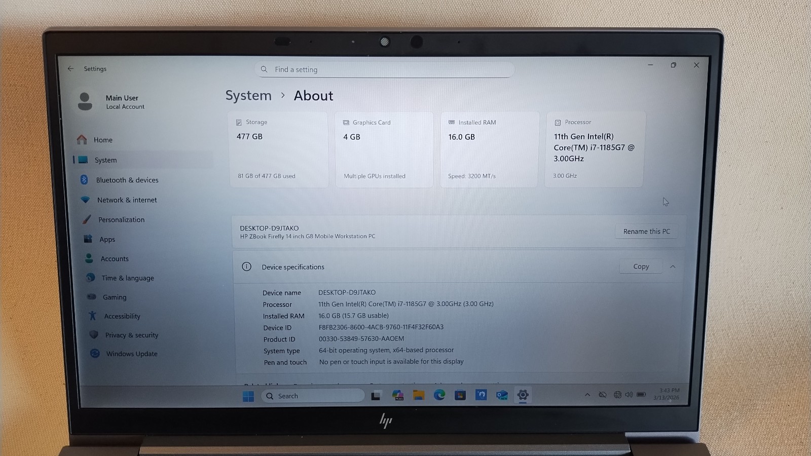 HP Z Book Firefly 14 Inch G8 Mobile Workstation Laptop