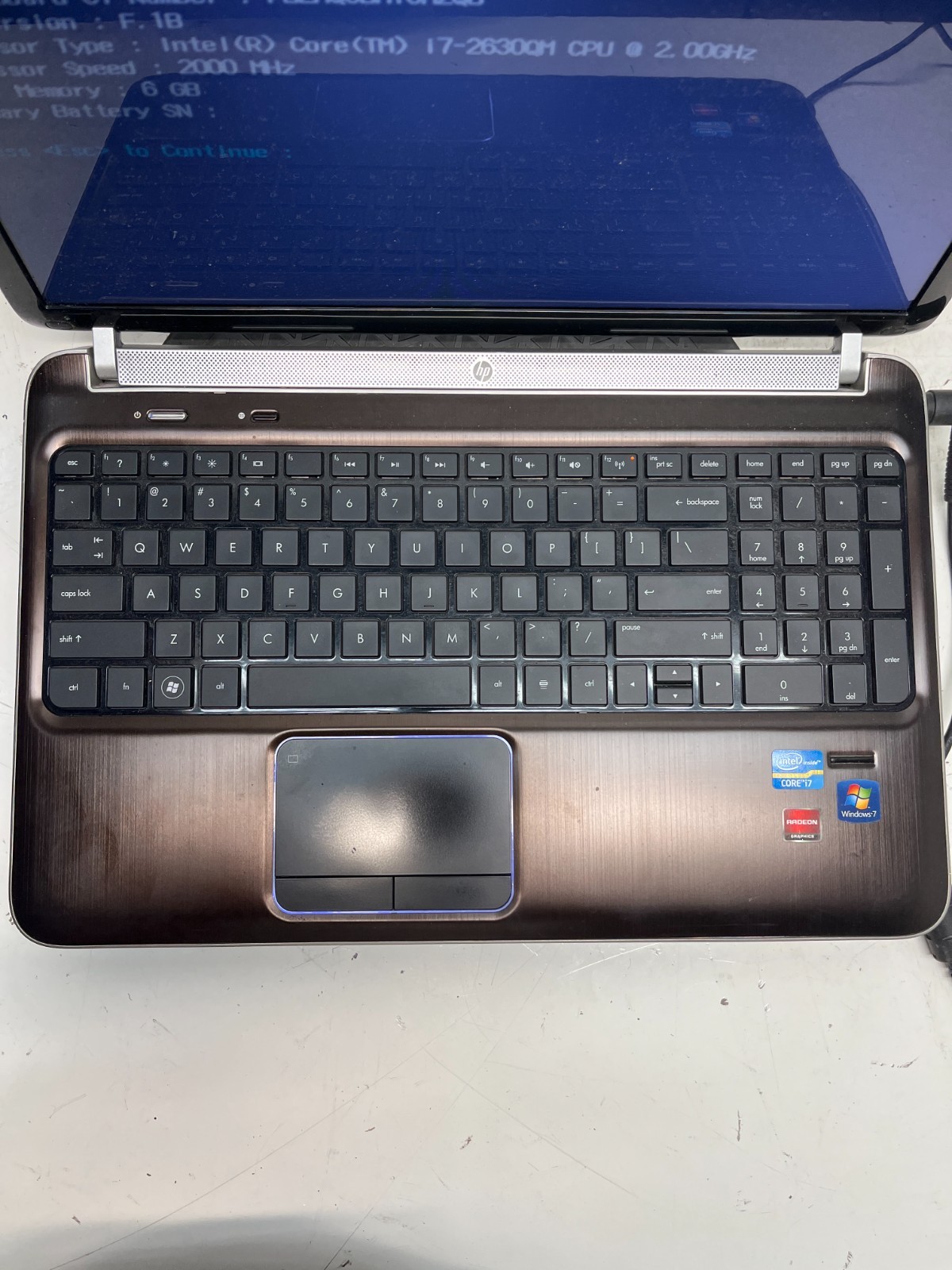 HP Pavilion DV6T-6100 Intel Core i7-2630QM 2.00GHz 6GB NO HDD