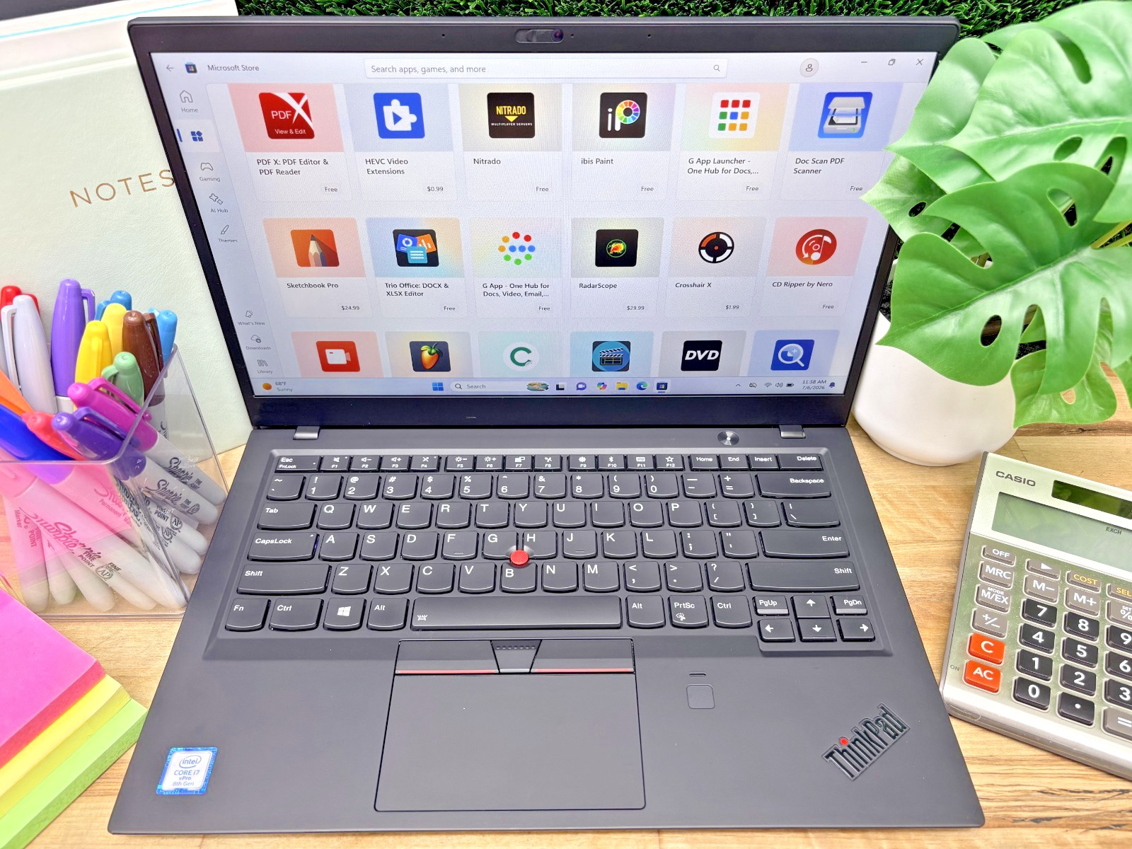 Lenovo ThinkPad X1 Carbon Gen 6 Intel i7-8th Gen 16GB RAM 256GB SSD Win 11 Pro*