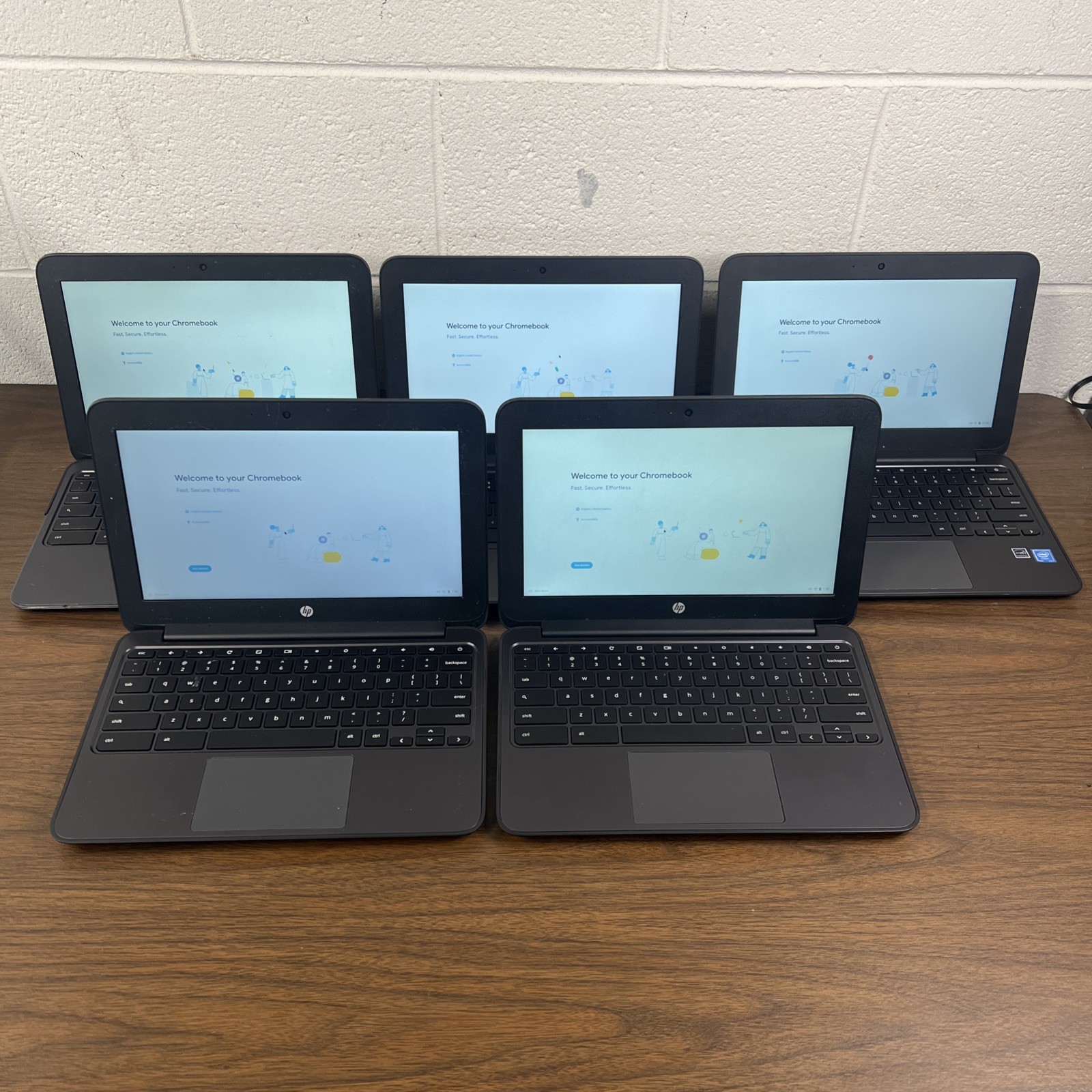 Lot Of 5 HP Chromebook 11 G5 EE | Celeron N3060 1.6GHz CPU | 4G Ram | 16G eMMC