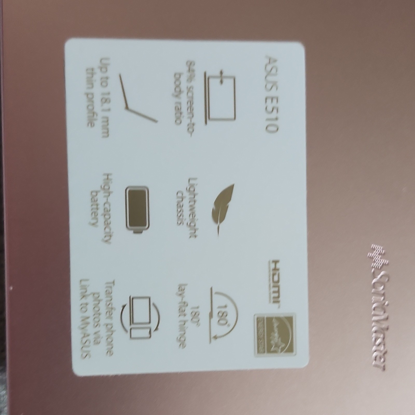 ASUS E510 15.6″ Rose Gold Laptop Intel Pentium Silver Win 11 Home Charger