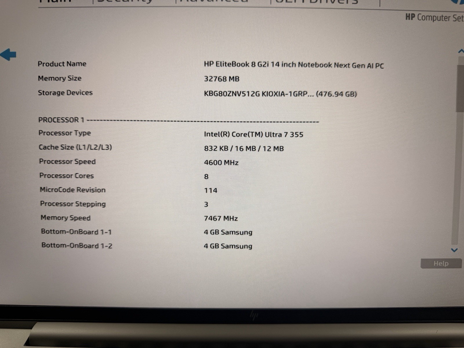 HP EliteBook 8 G2i 14 in Copilot+ Core Ultra 7 355 512GB SSD 32GB RAM