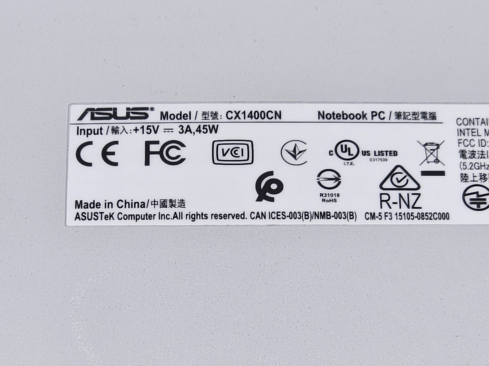 Asus Chromebook CX1 CX1400CN 4GB RAM 64GB eMMC Laptop Notebook, Used Good Cond