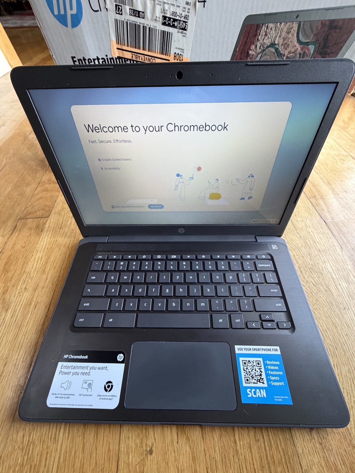 HP Chromebook 14″ AMD A4-9120E 4GB 32GB Touchscreen Gray 14-DB0025NR ChromeOS