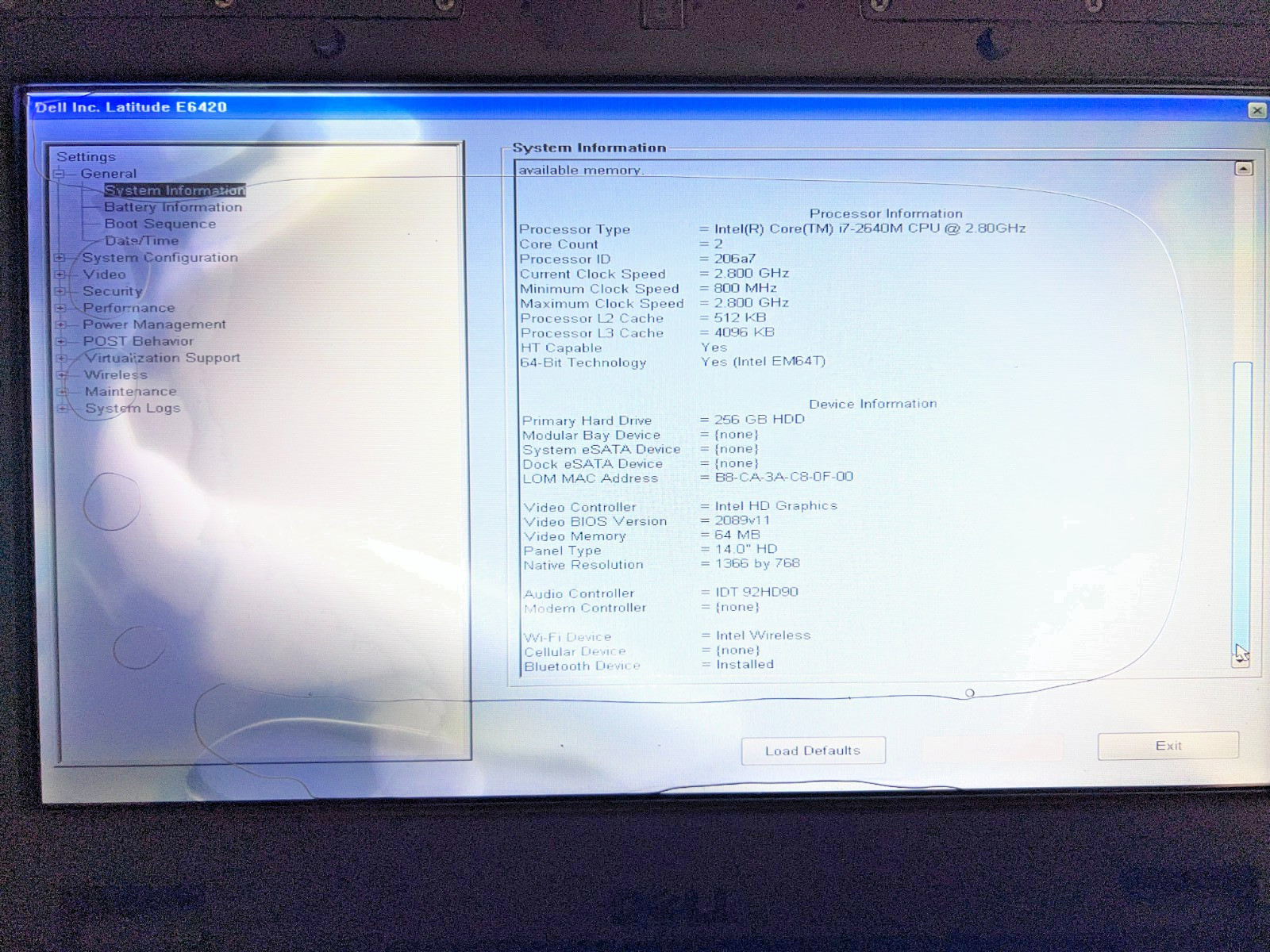 Dell Latitude E6420 XFR Core i7 8GB RAM 256GB SSD Battery Slice + Spare Parts