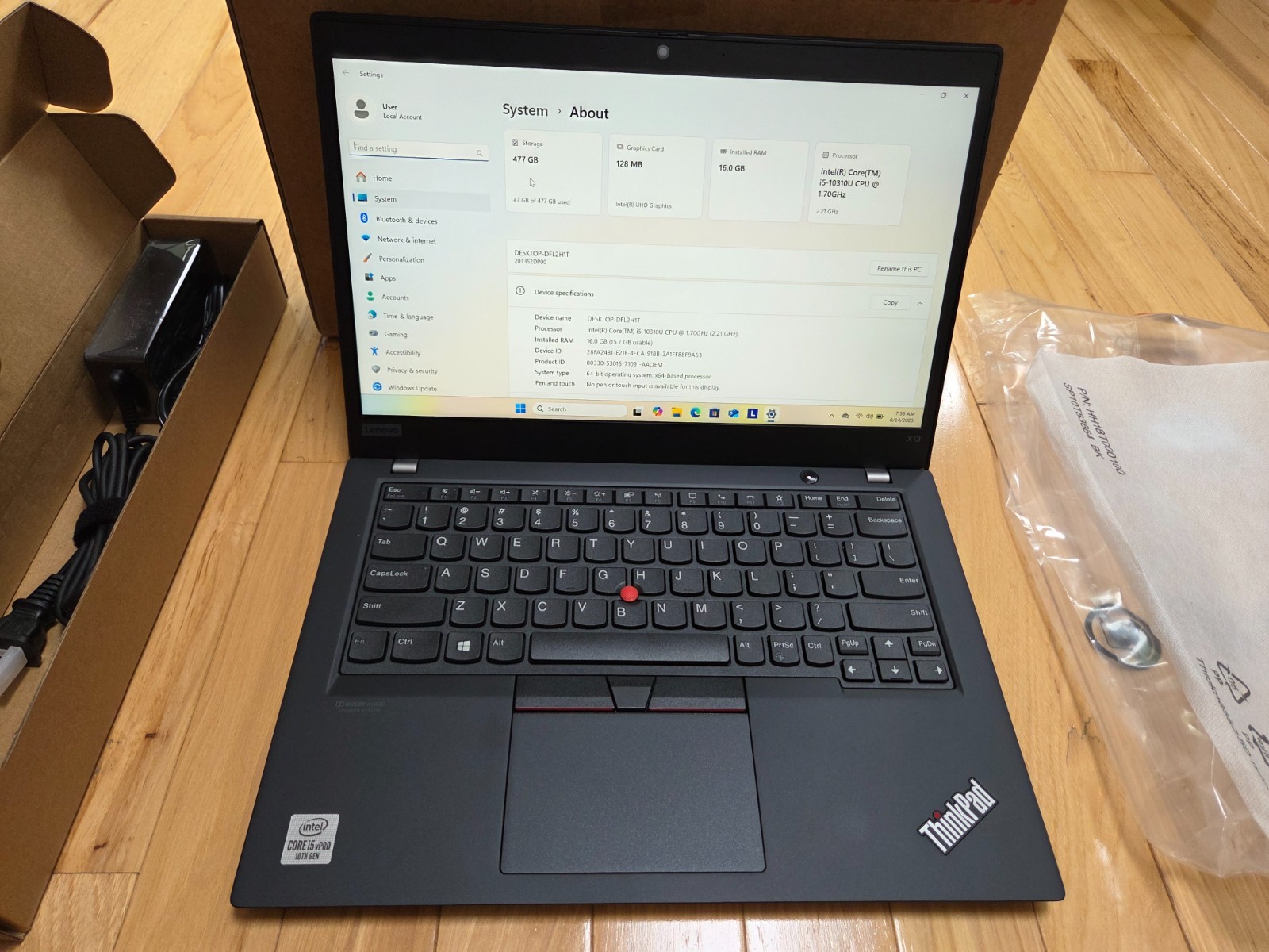 Lenovo ThinkPad X13 Gen1 13.3″ Intel Core i5-10310U 16GB 512 GB Windows 11 Pro