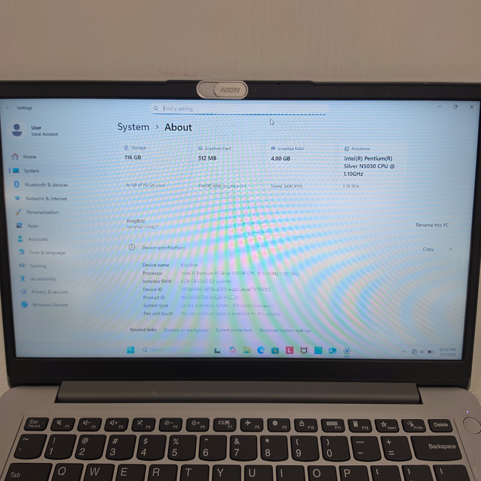 Lenovo Ideapad 1 14IGL7 14″ Laptop 4GB Ram N5030 1.10GHz 128GB SSD Win 11 Home