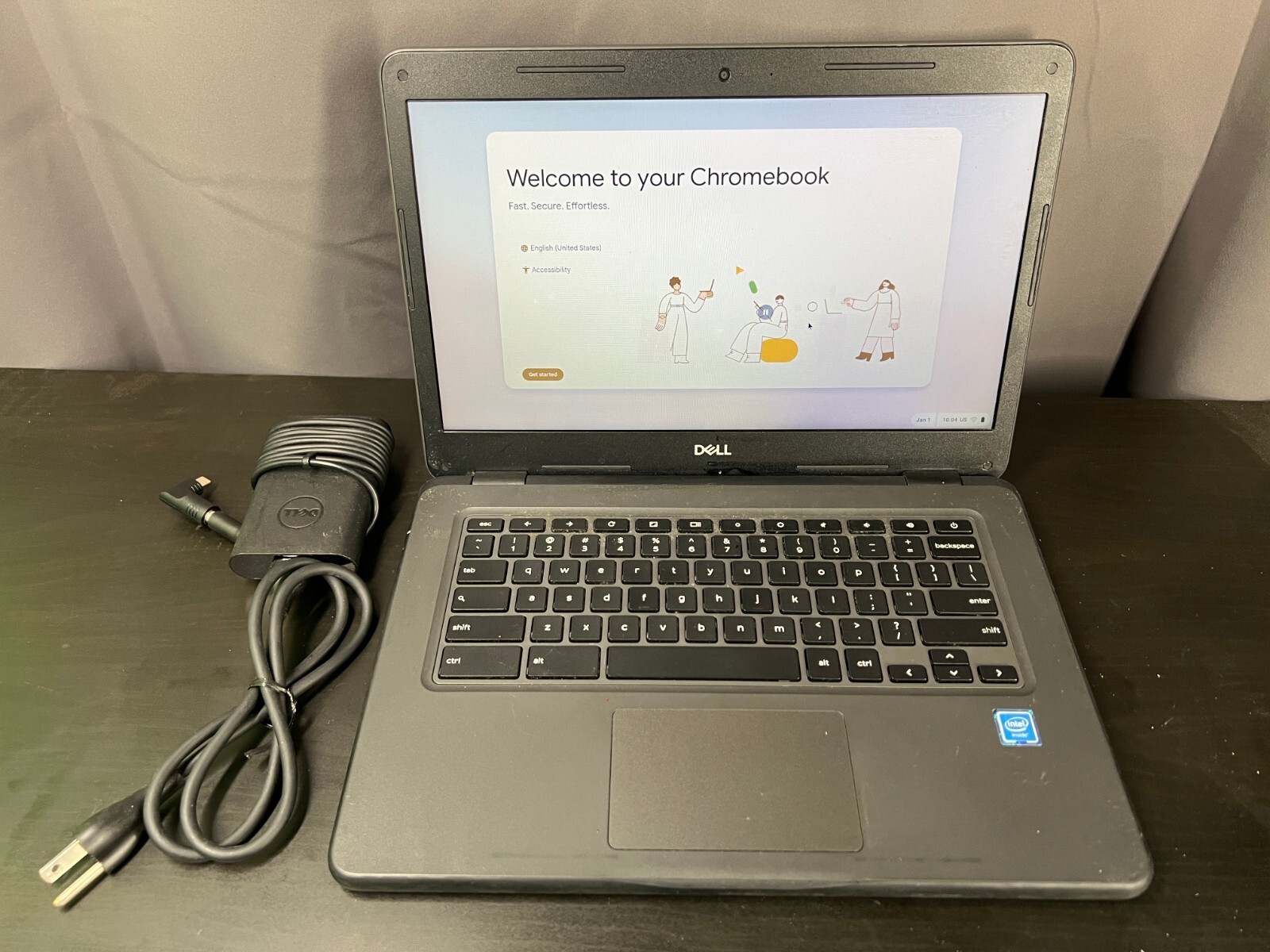 Dell Chromebook 14 3400 (14″, Intel 1.1GHz, 4GB, 32GB SSD, ChromeOS) w/ Charger