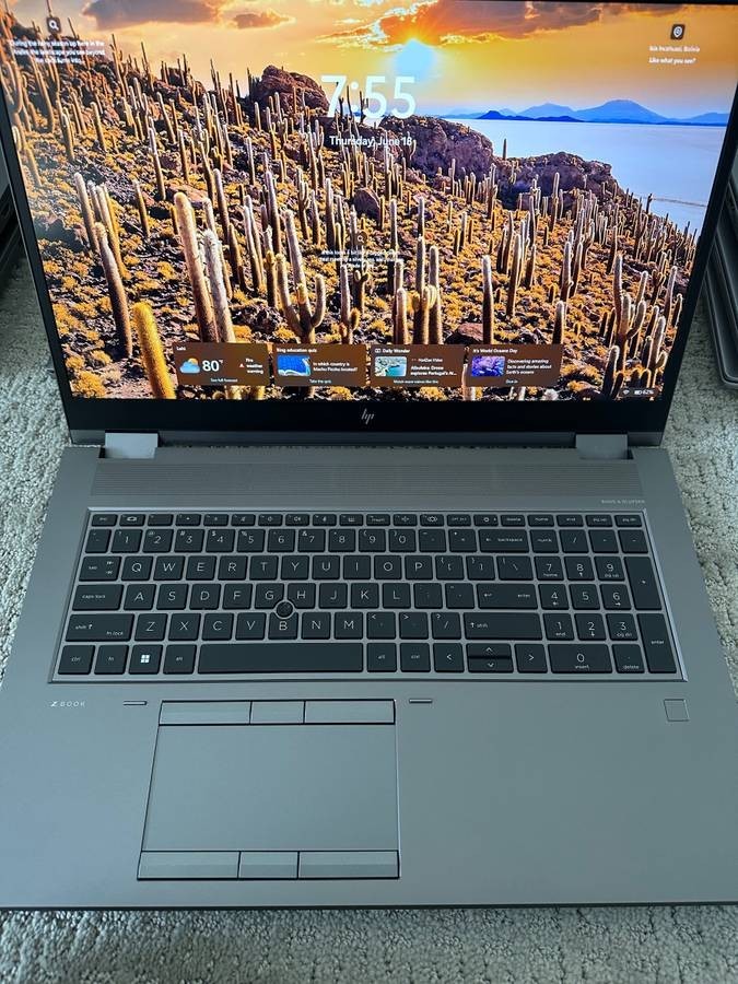 HP ZBook Fury G8 17.3” Laptop i7-11850H 24 GB RAM 750 GB SSD NVIDIA T1200 GPU